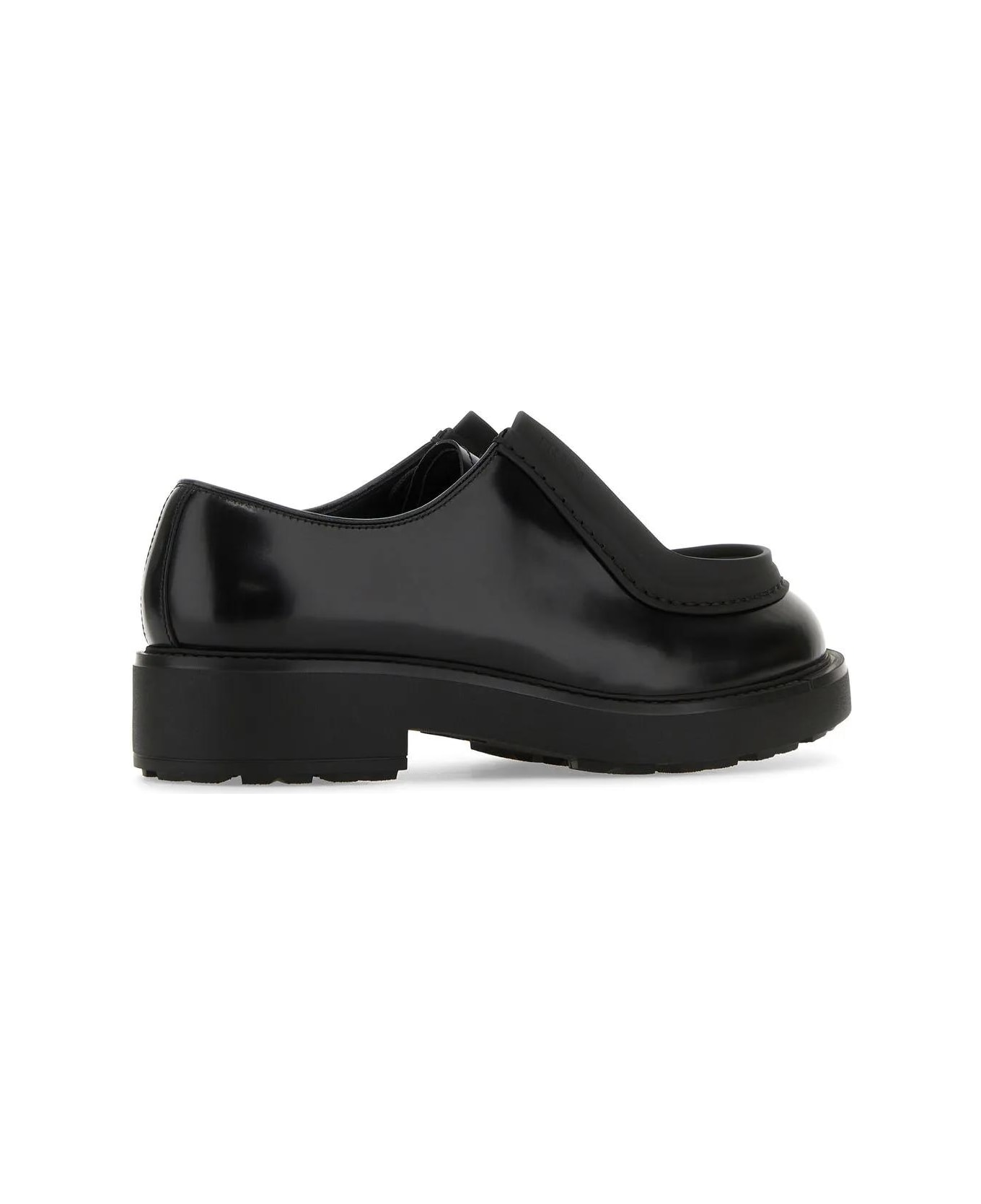 Prada Black Leather Diapason Lace-up Shoes - Nero