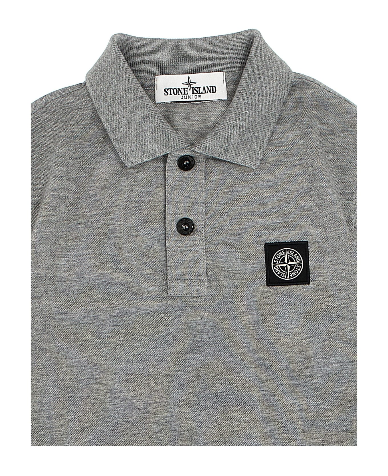 Stone Island Junior Logo Patch Polo Shirt - Gray
