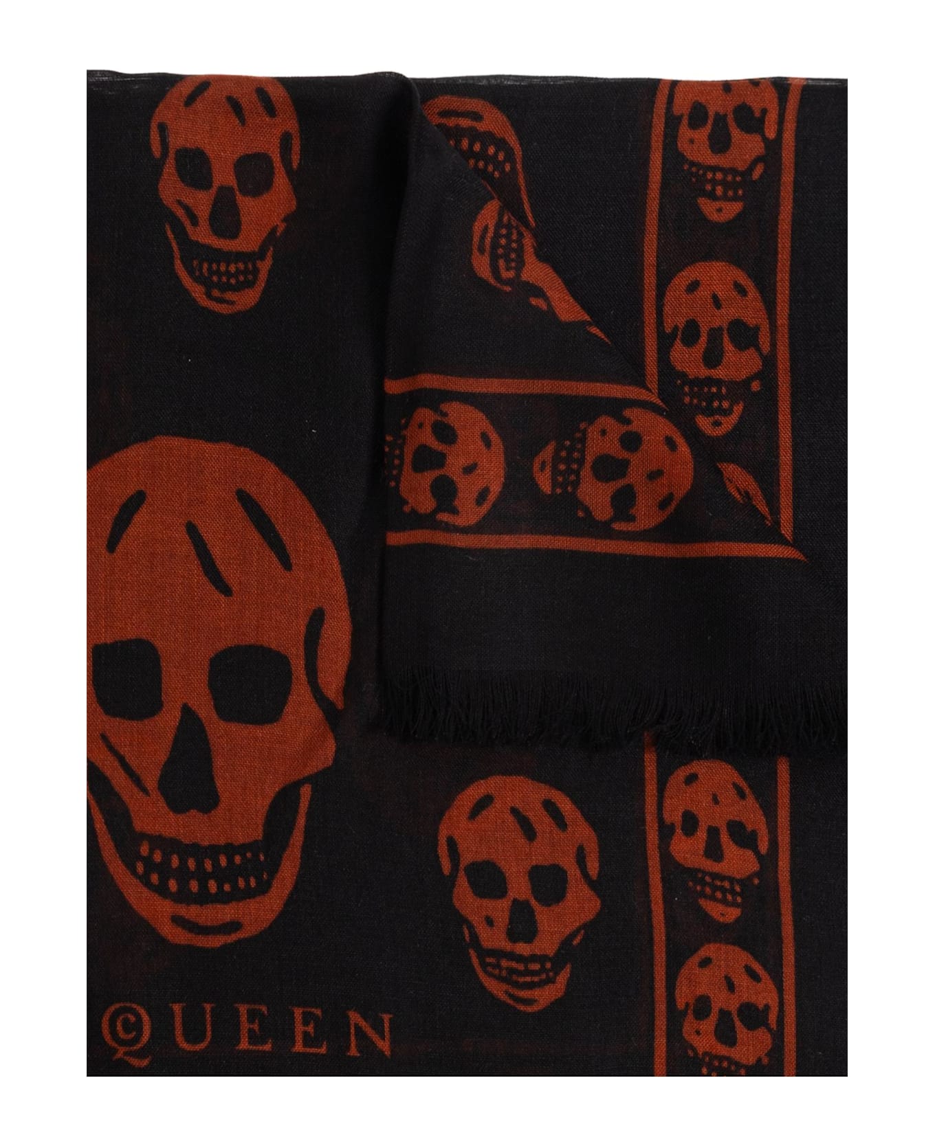 Alexander McQueen Scarf With Silk Trim - BLACKAMBER