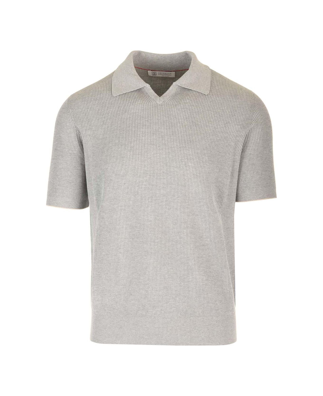 Brunello Cucinelli Knitted Polo Shirt - Grey ポロシャツ