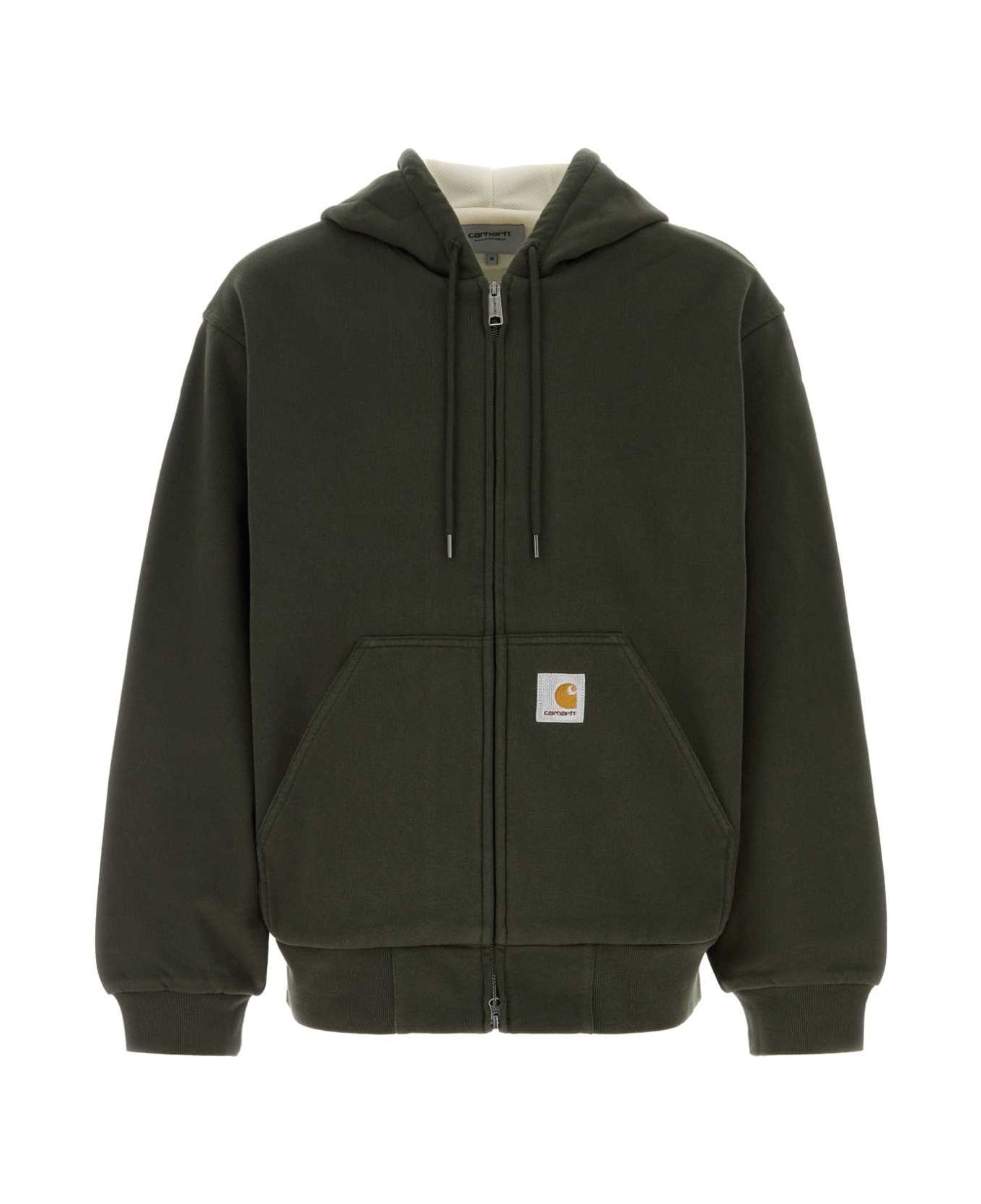 Carhartt Olive Green Cotton Blend Active Sweat Jacket - OLIVESTONEWASHED 4906