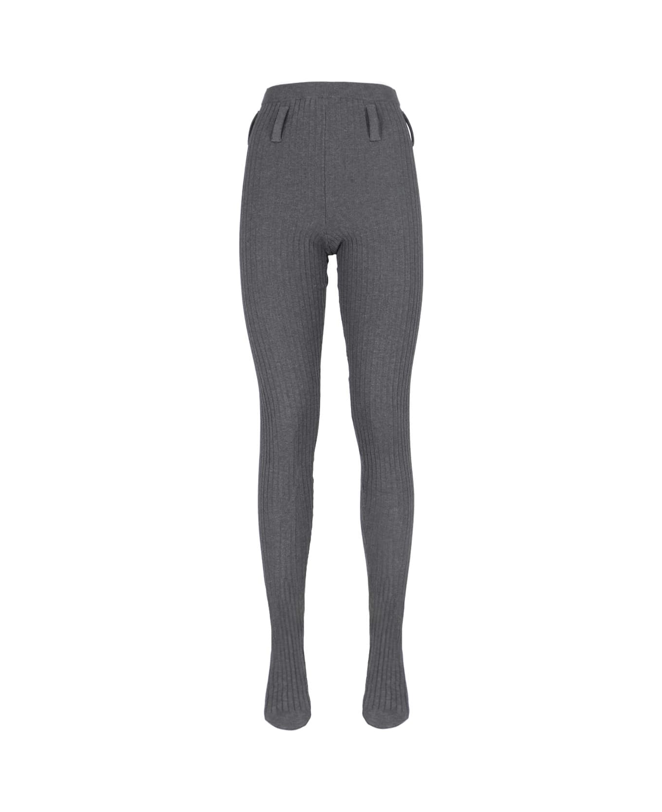 Prada Ribbed Cotton Tights - Gray