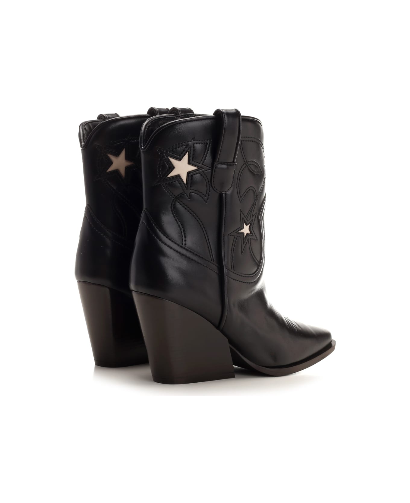Stella McCartney Cowboy Ankle Boots - BLACK/STONE