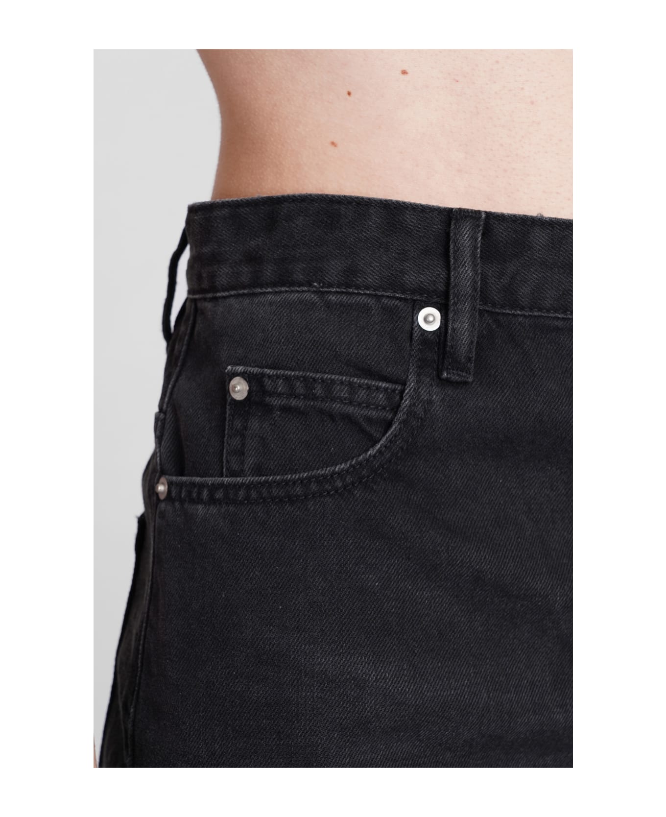 Isabel Marant Belt-looped Denim Shorts - black ショートパンツ
