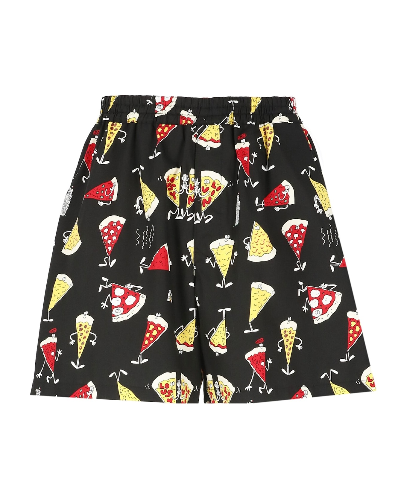 Junya Watanabe Graphic-printed Elasticated Waistband Shorts - Bk/yl/rd