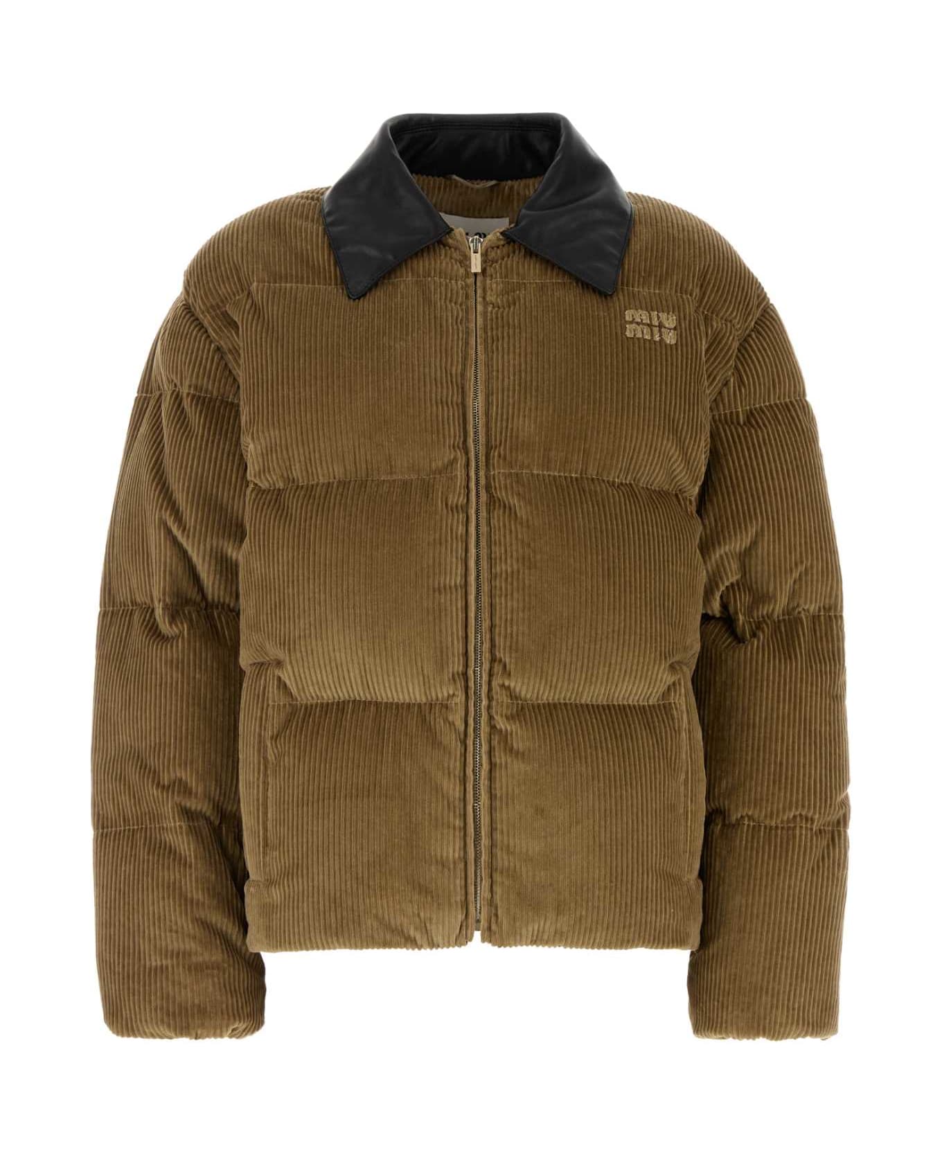 Miu Miu Biscuit Corduroy Down Jacket - SUGHERO