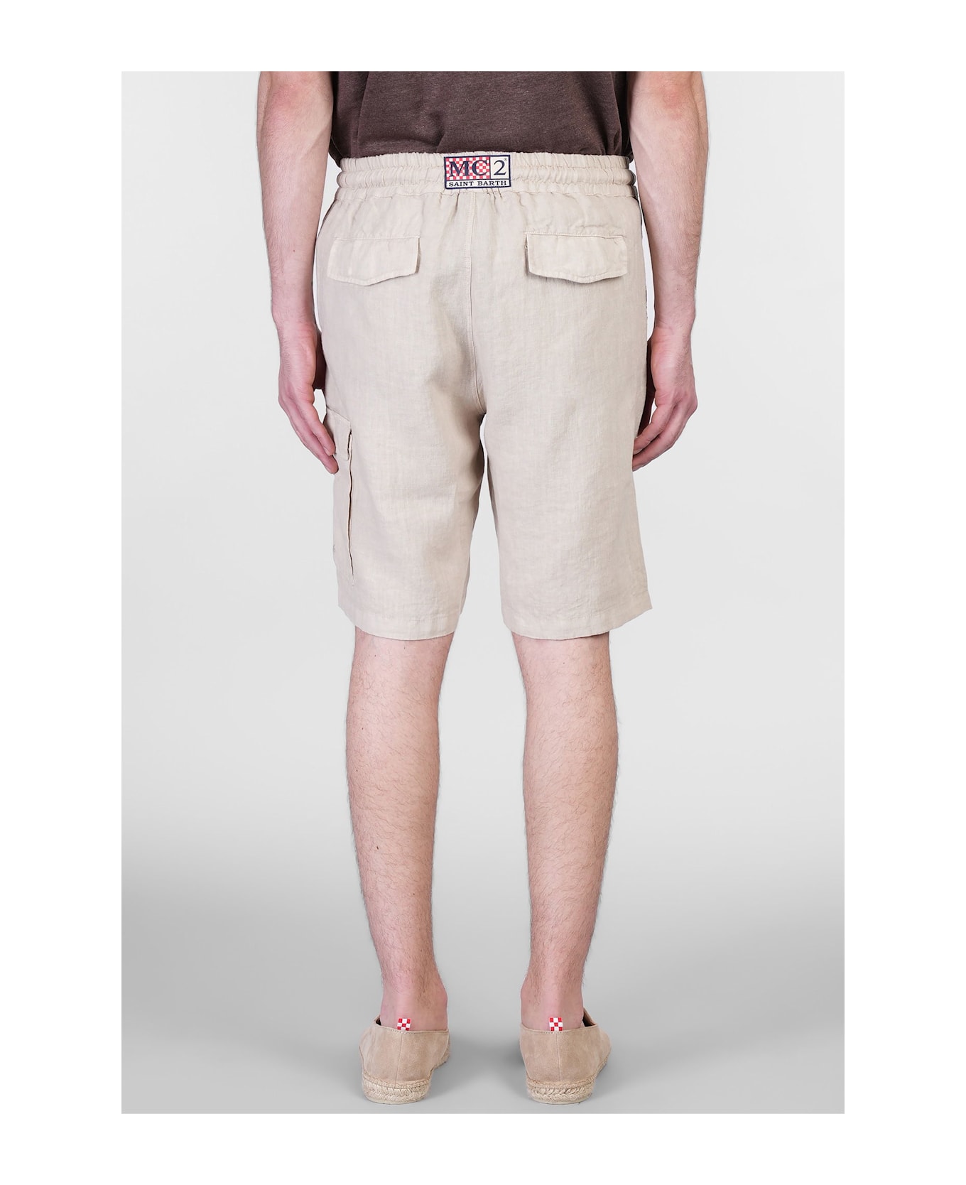 MC2 Saint Barth Marseille Shorts In Beige Linen - beige