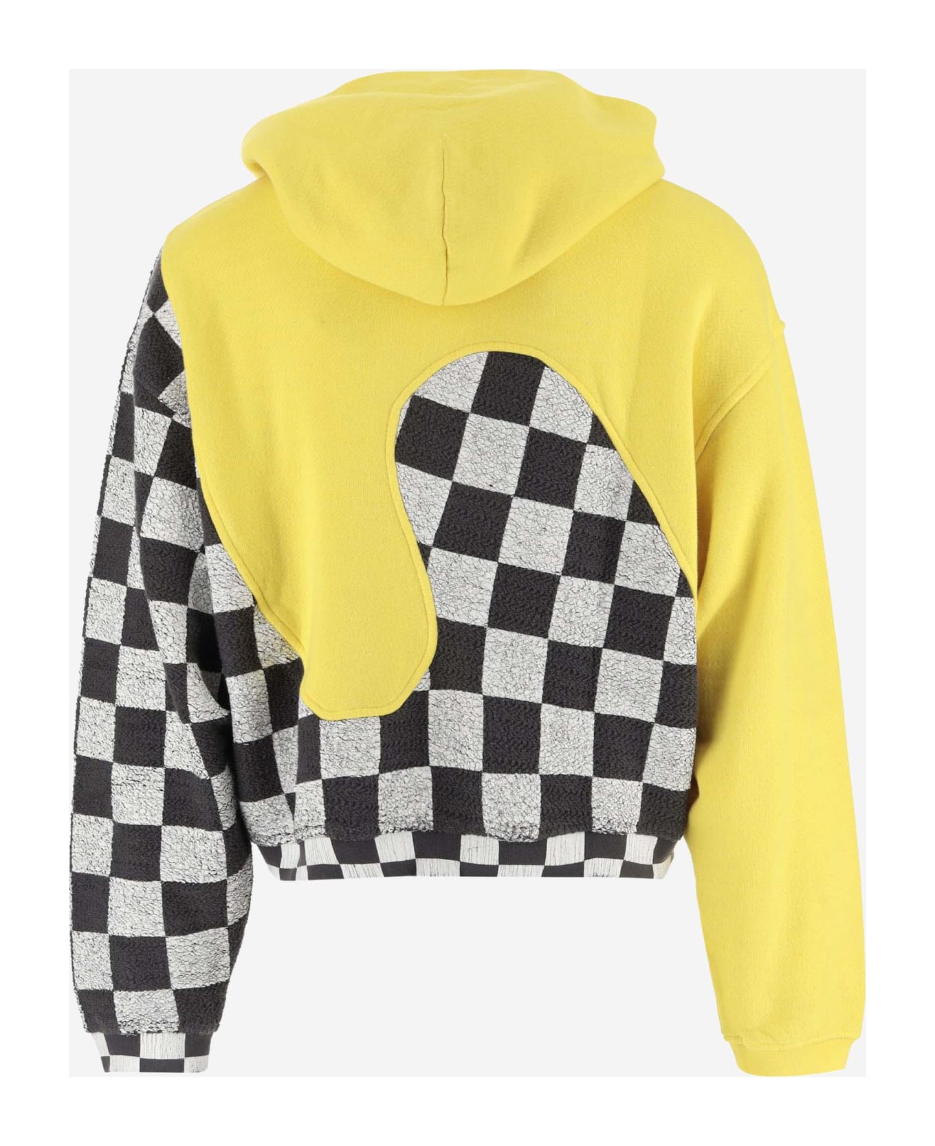 ERL Cotton Sweatshirt With Graphic Pattern - Yellow Checker