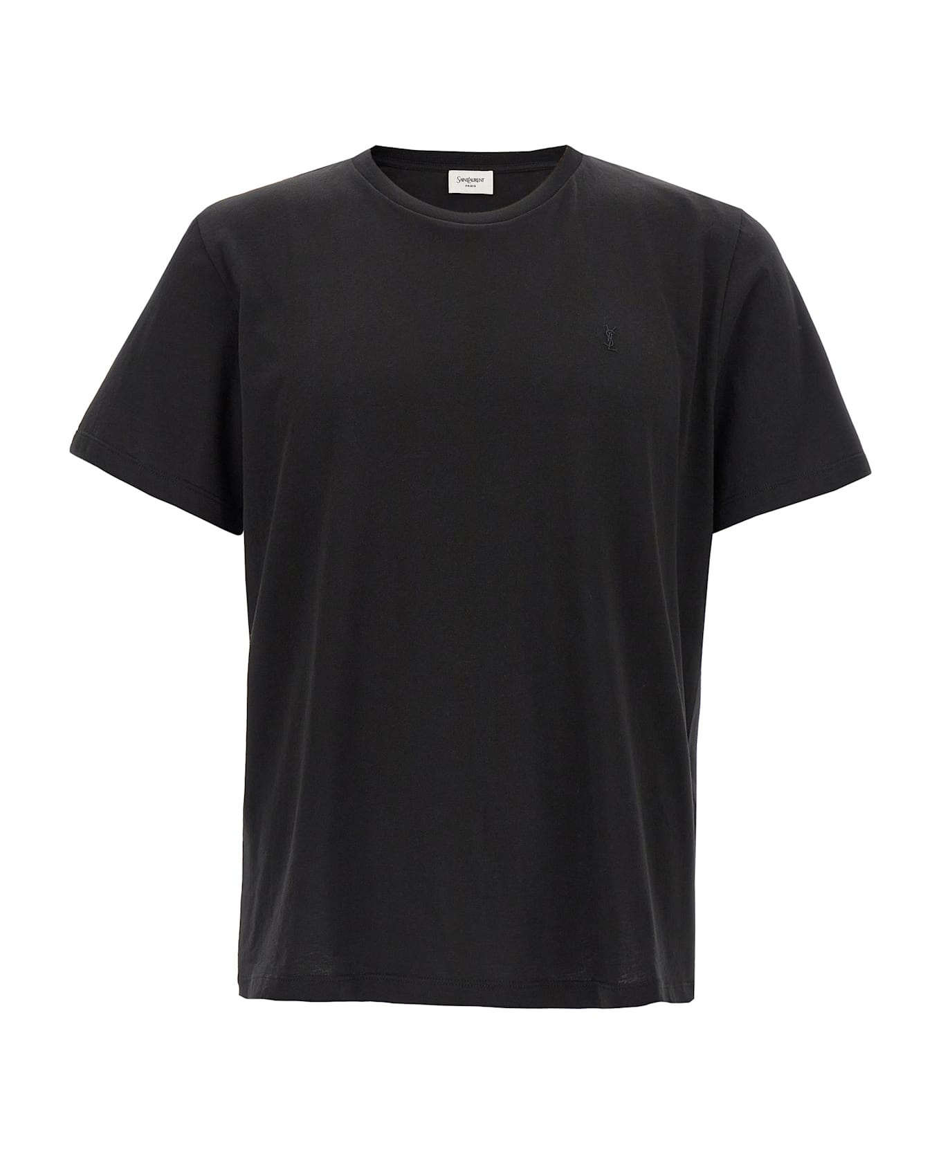 Saint Laurent 'cassandre' Embroidery T-shirt - Nero