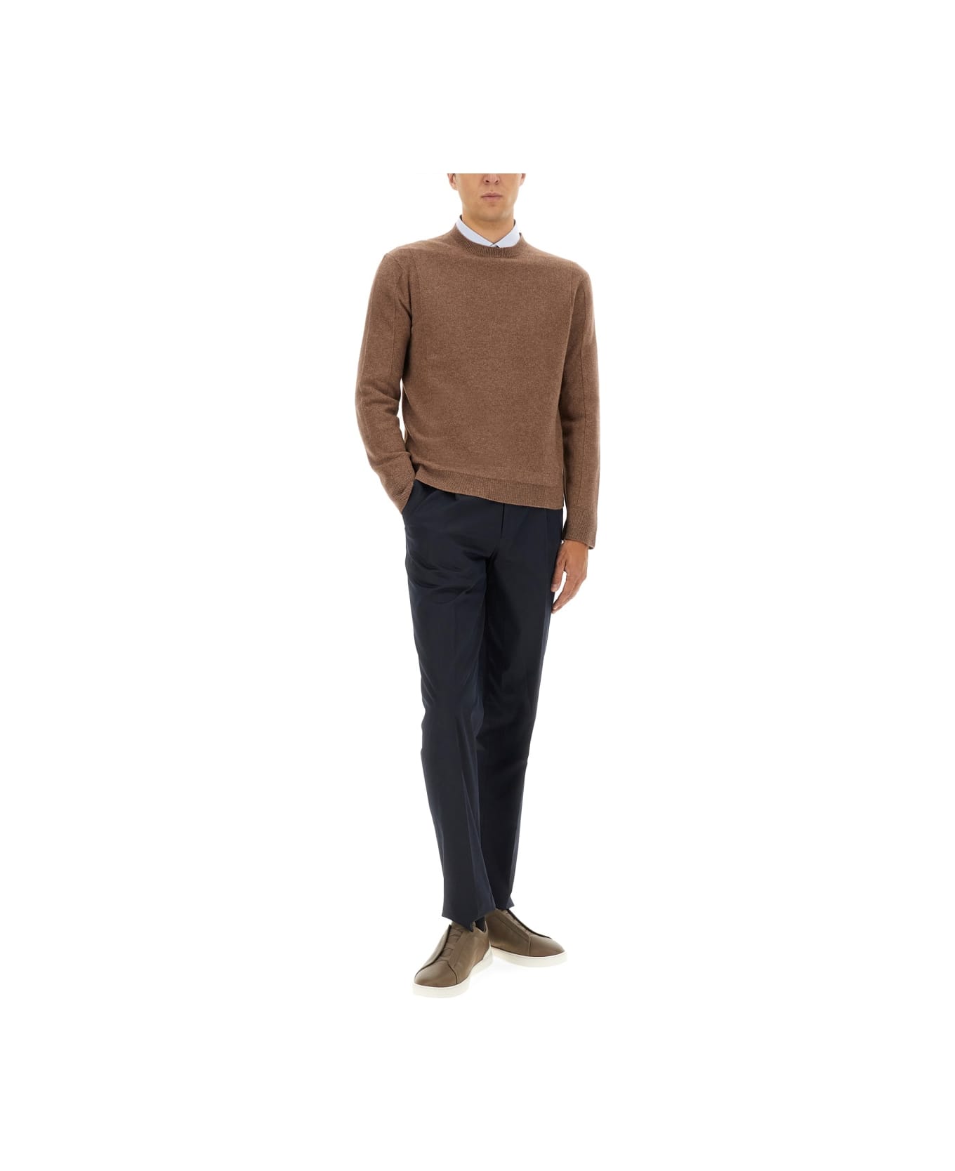 Zegna Wool And Cashmere Sweater - BROWN