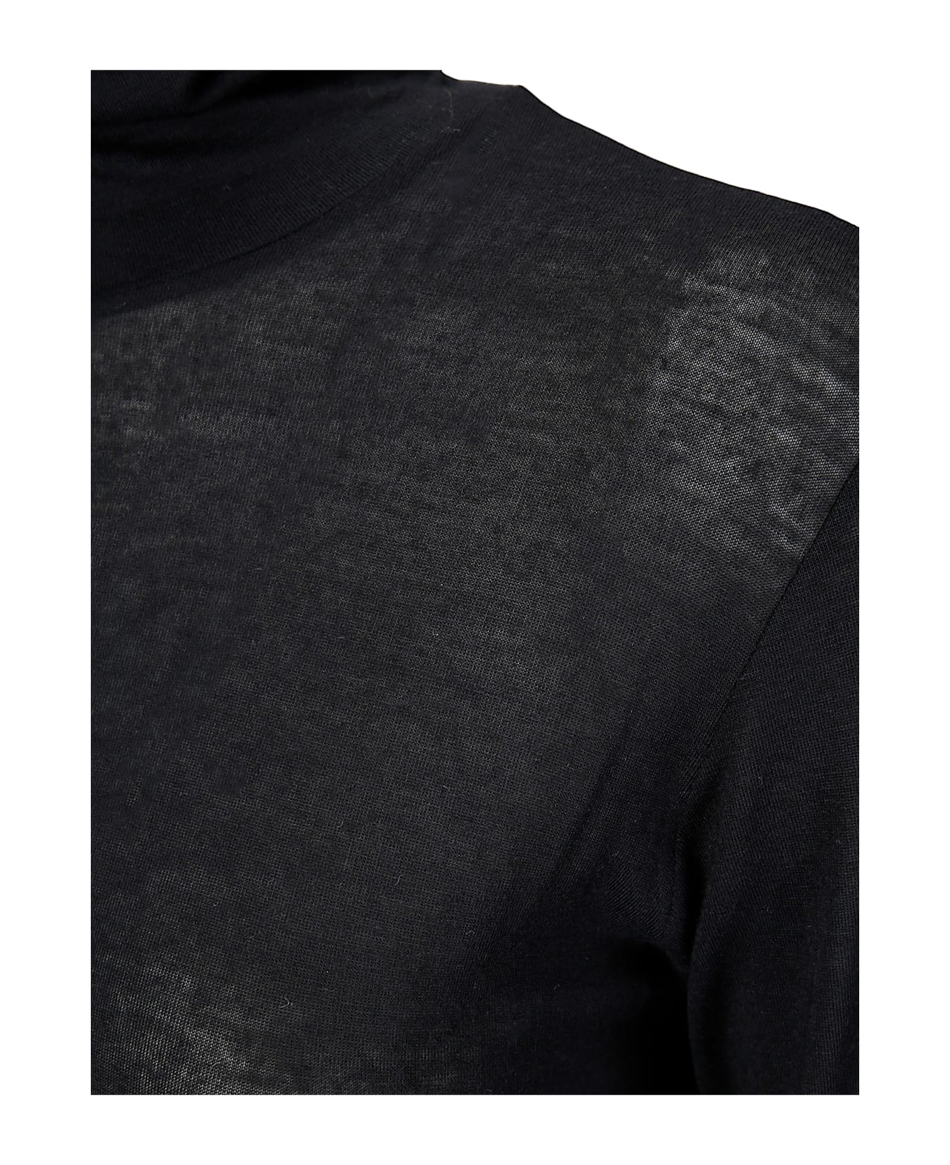 Hira Basic Modal High Neck Tshirt - BLACK