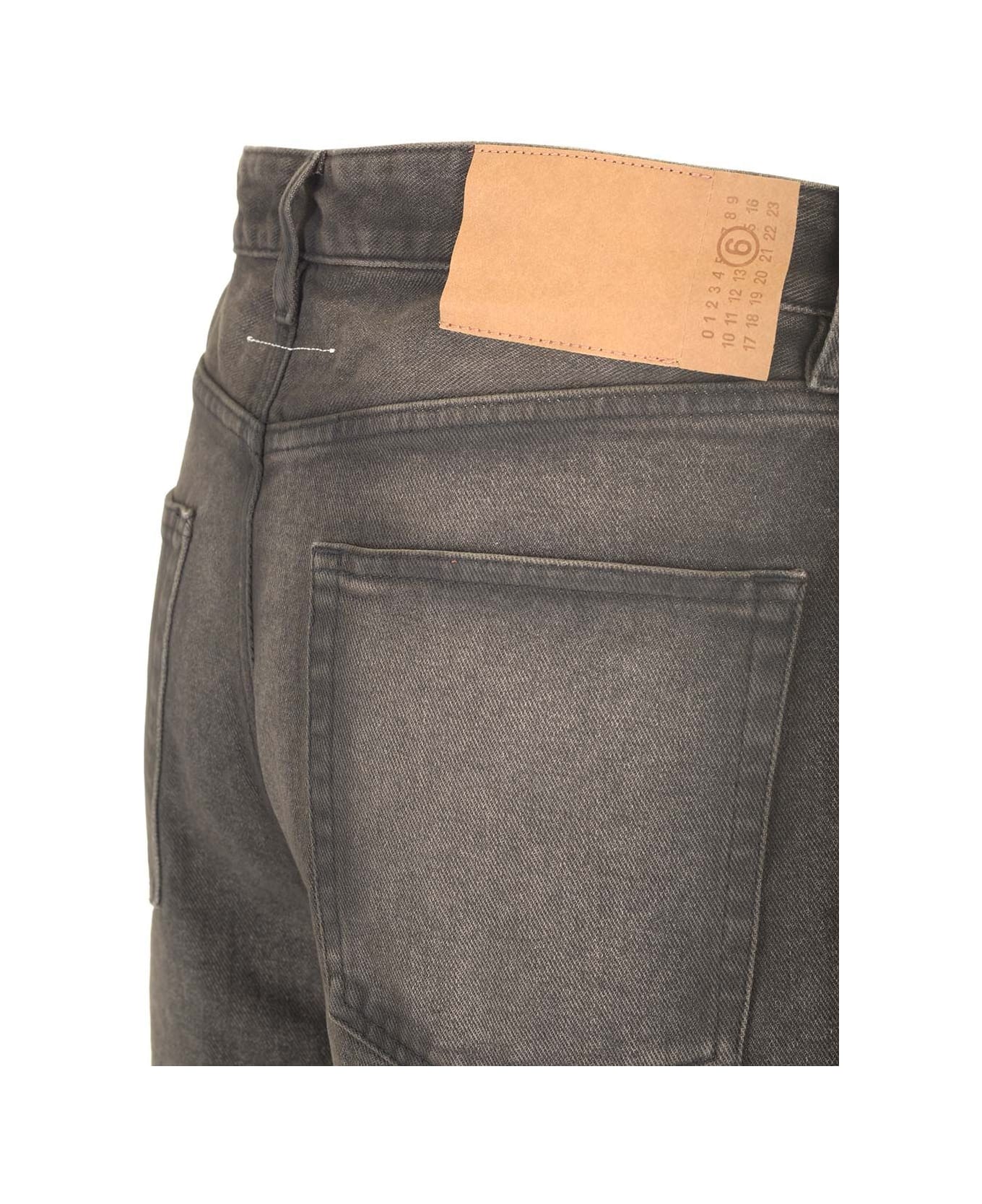 MM6 Maison Margiela 5-pocket, Wide-leg Grey Jeans - Grey