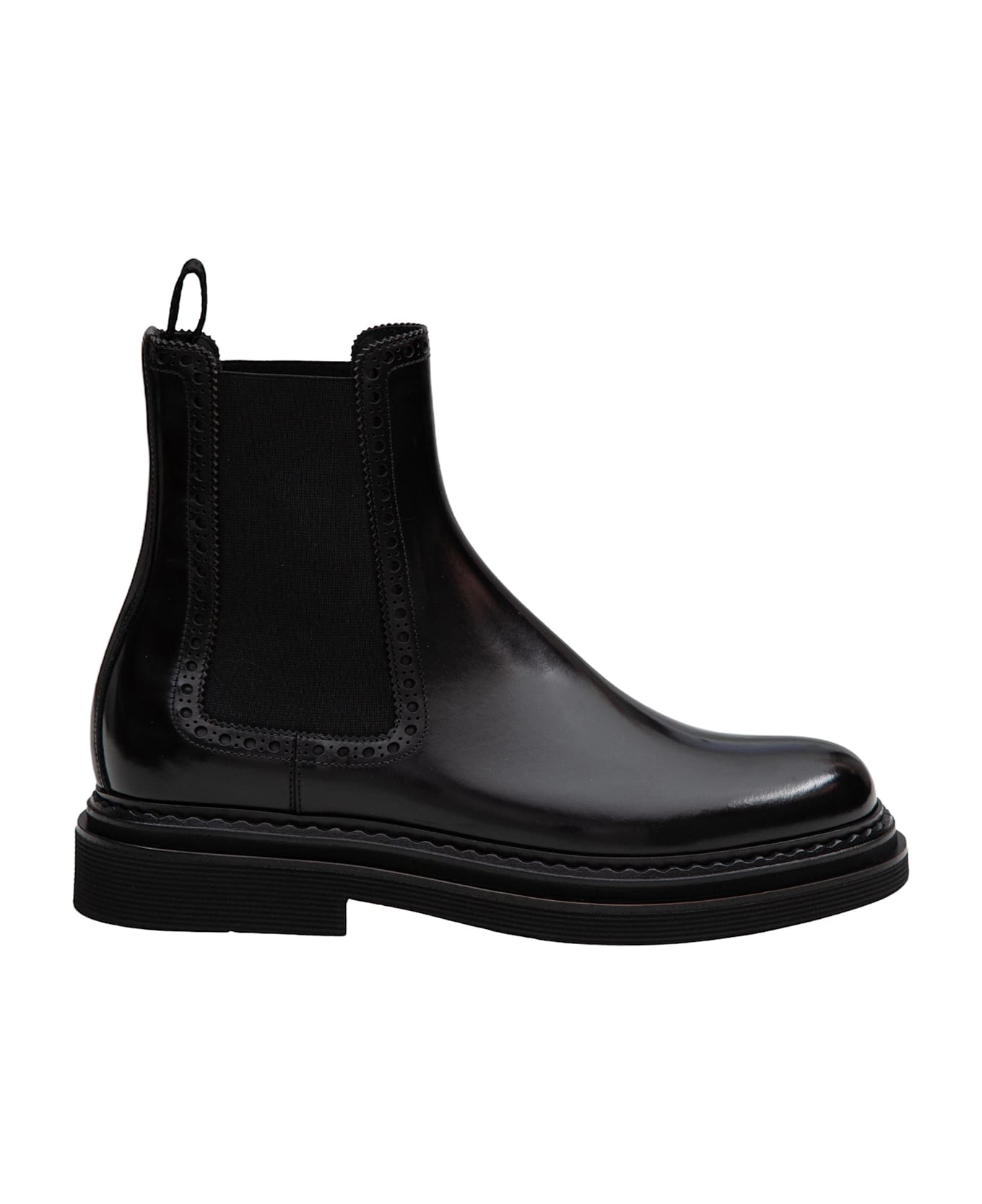 Dolce & Gabbana Black Leather Ankle Boot - Black