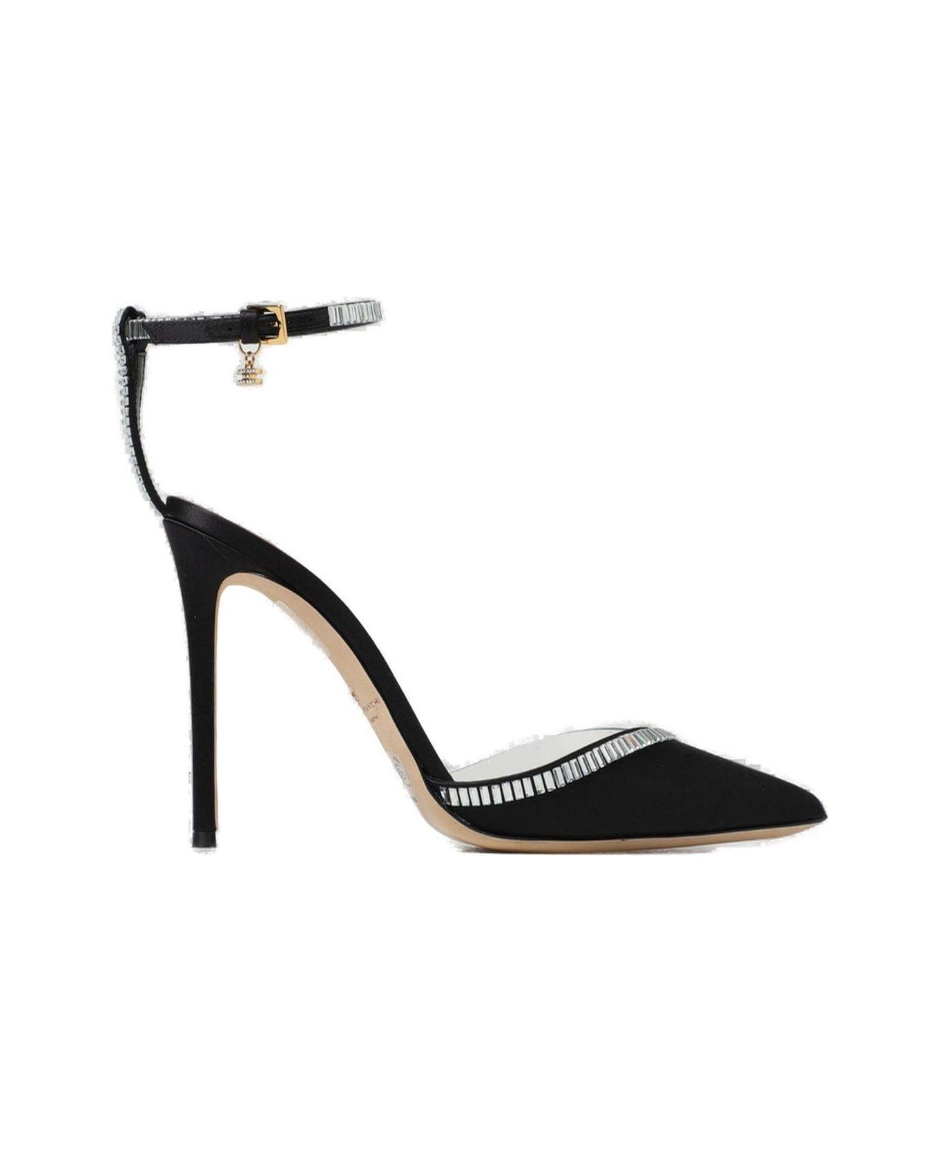 Elisabetta Franchi Rhinestone-embellished Ankle Strap Pumps Elisabetta Franchi - BLACK