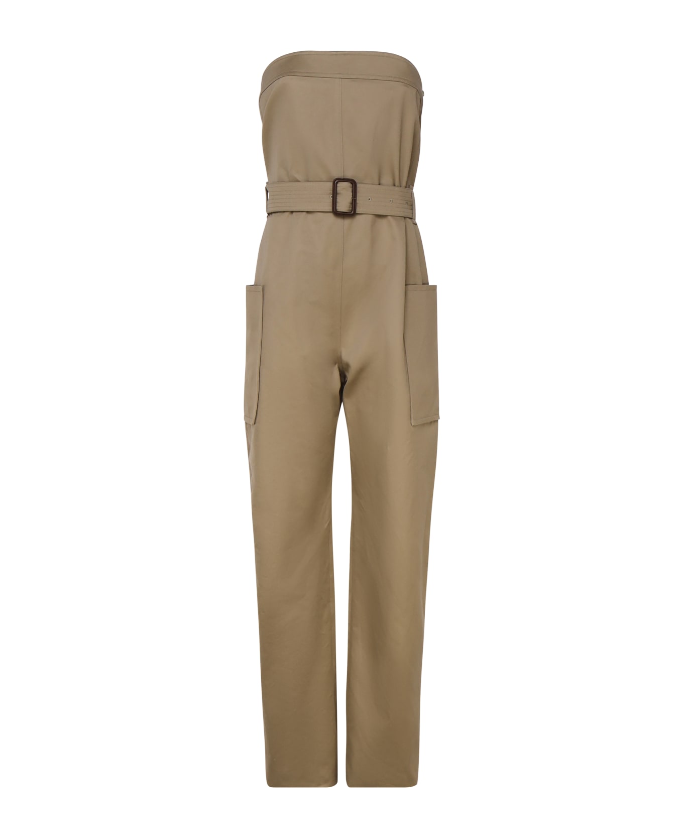 Saint Laurent Cotton Jumpsuit - Beige