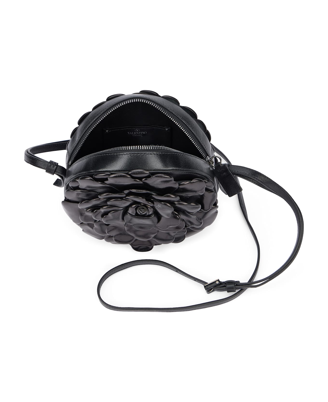 Valentino Garavani Elegant Black Circular Shoulder Bag - black
