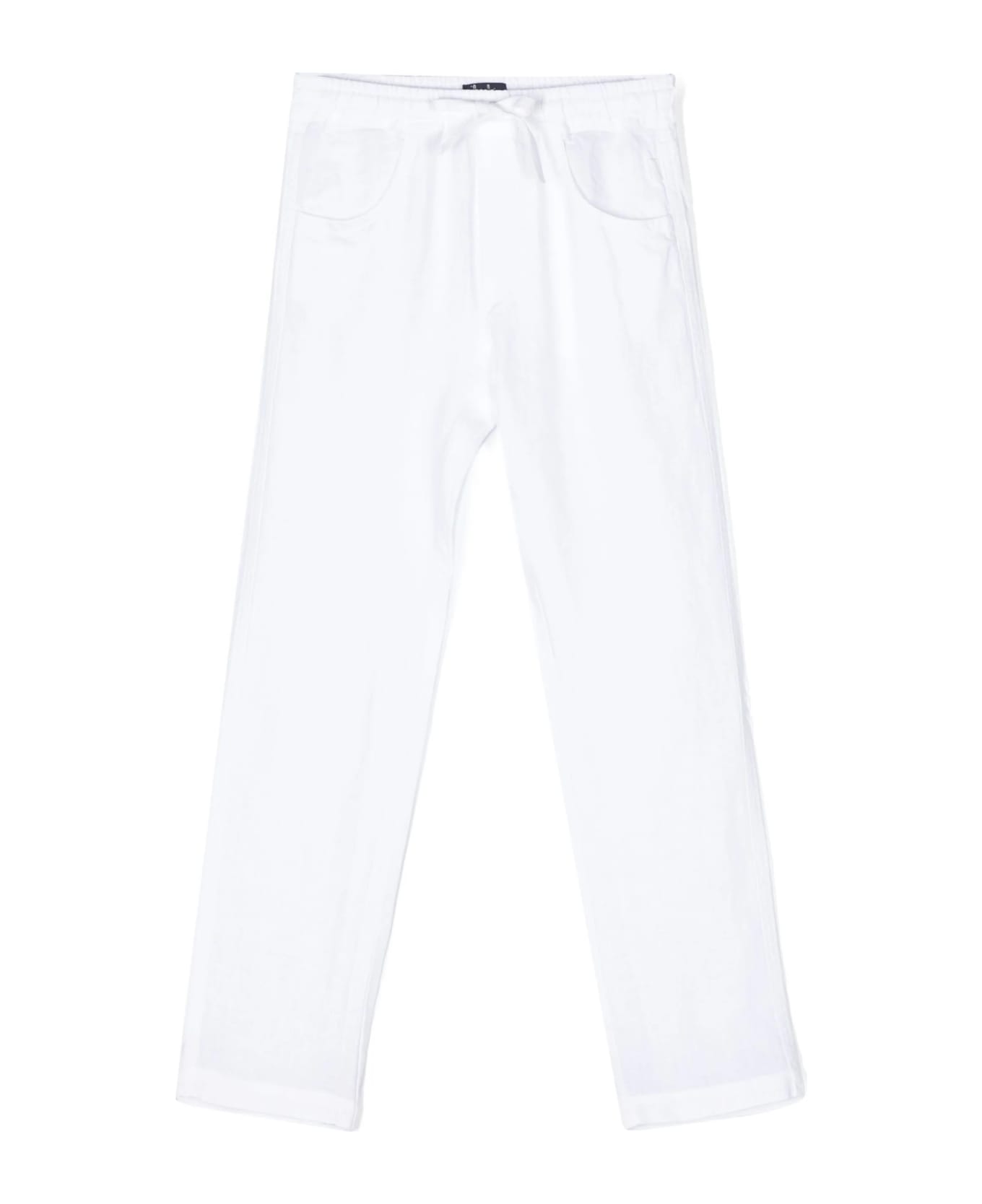 Il Gufo White Linen Trousers With Drawstring - White