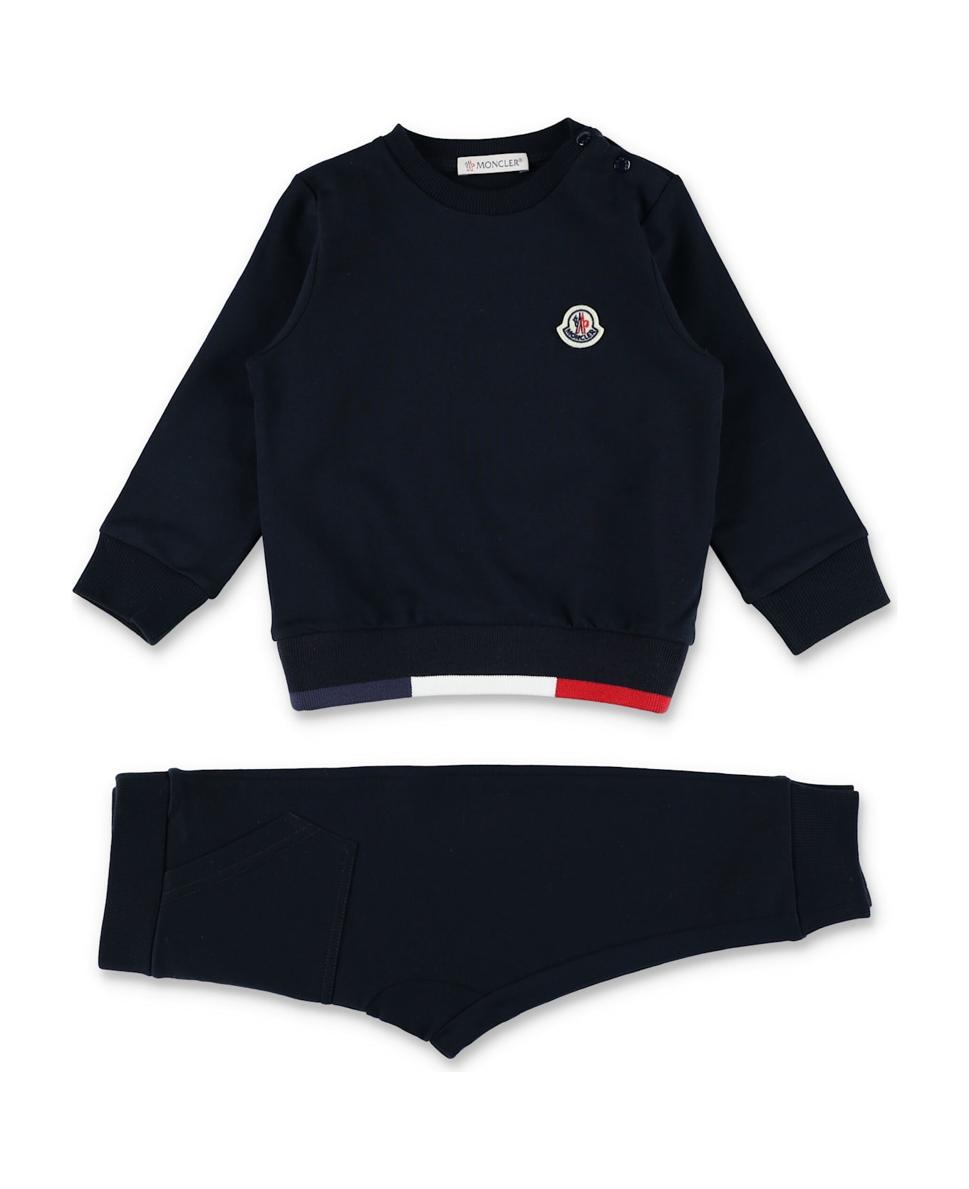 Moncler Kid - Tricolor Trimmed Tracksuit Set - NAVY