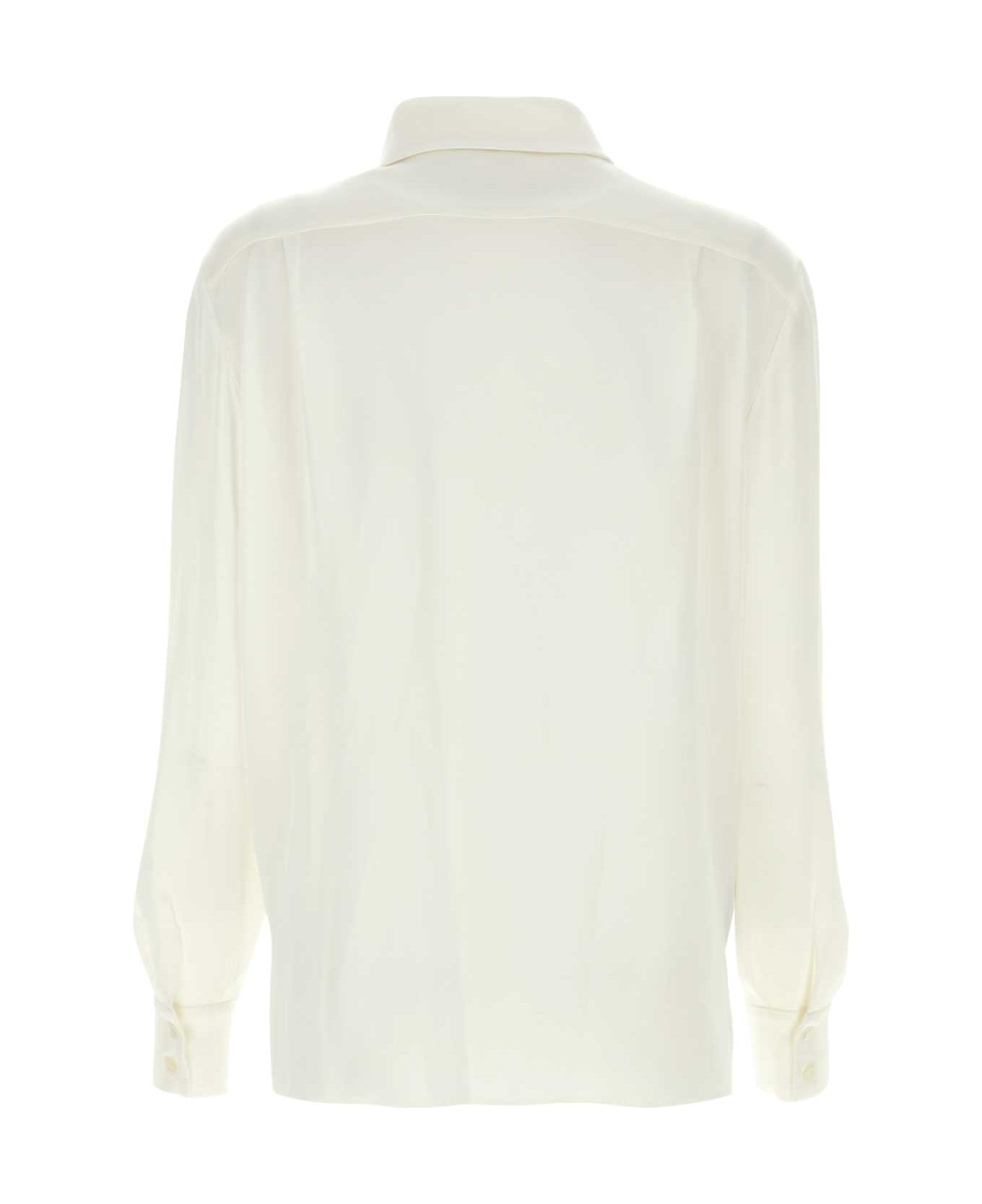 Alberta Ferretti White Satin Shirt - BIANCO