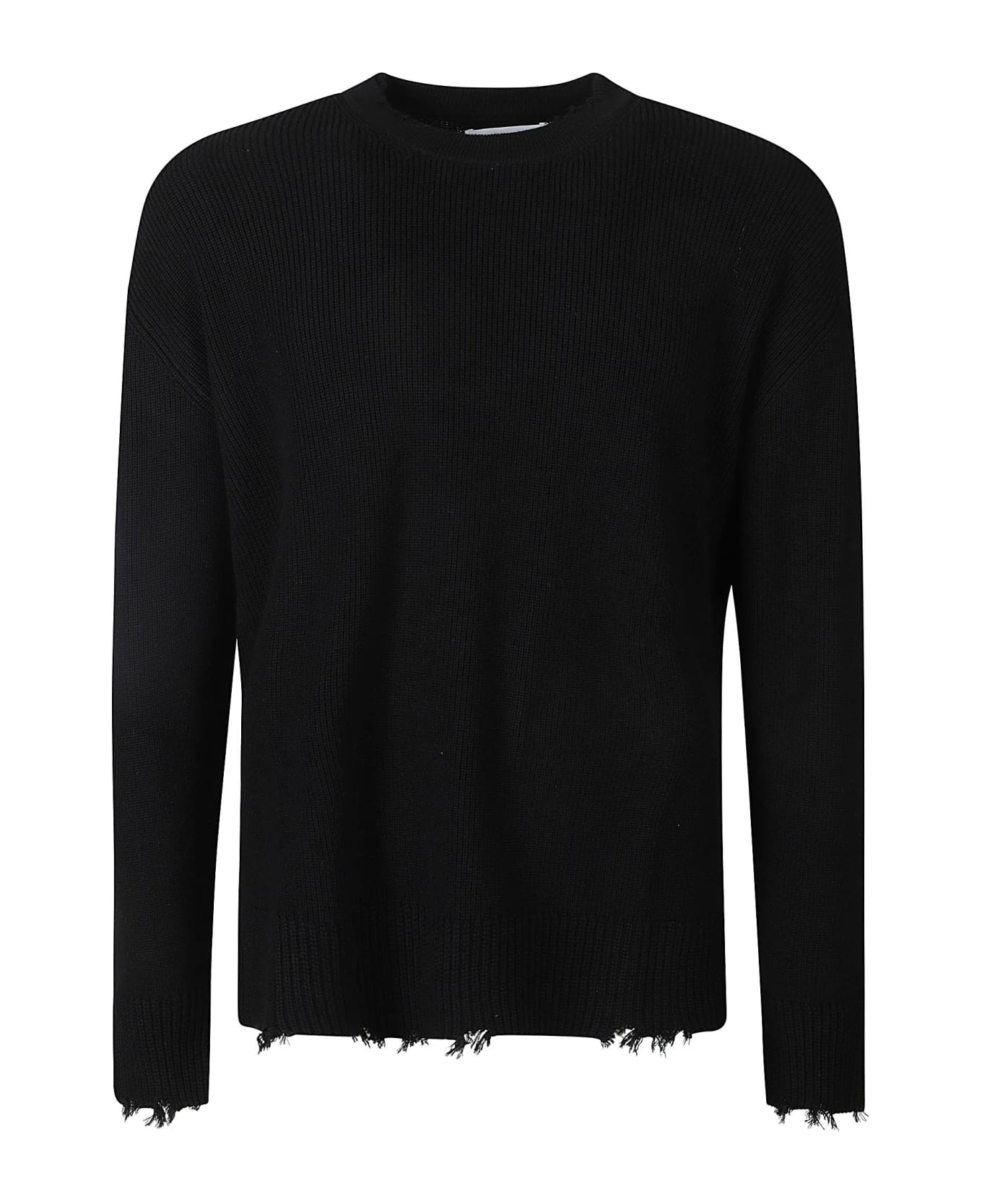 Laneus Destroyed Knitted Sweatshirt - Black