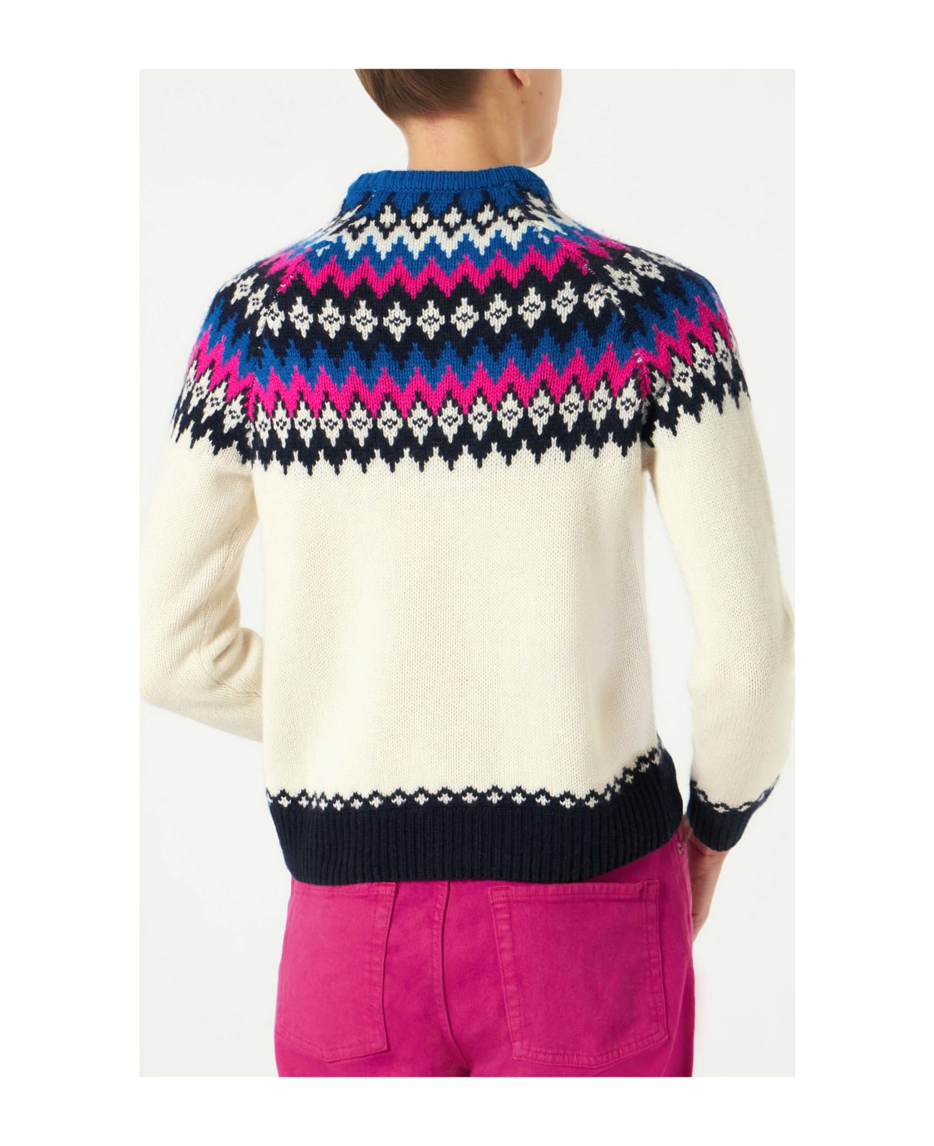 MC2 Saint Barth Woman Crewneck Nordic Jacquard Sweater ニットウェア