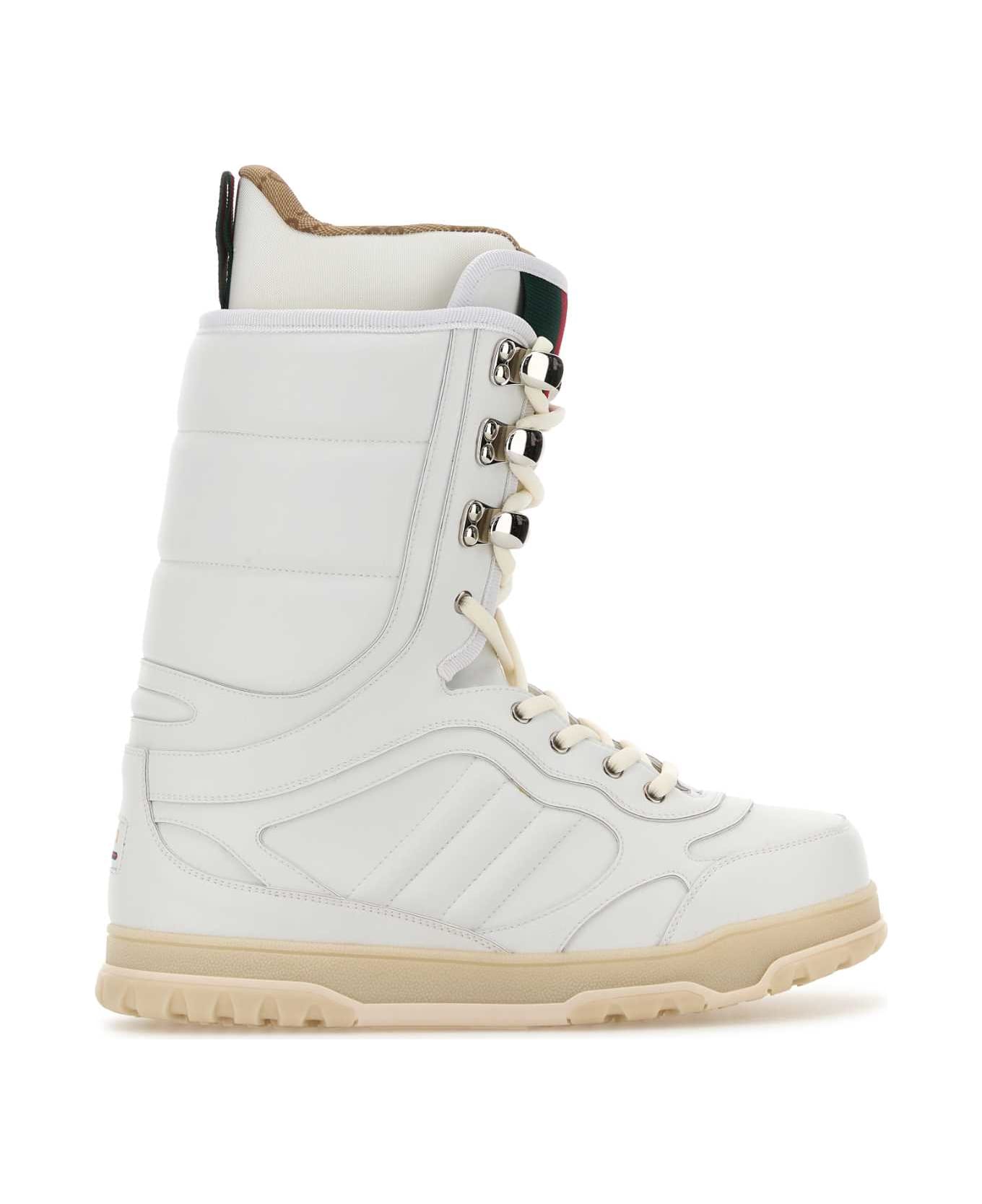 Gucci White Leather Boots - GWGWGRGGWGRG