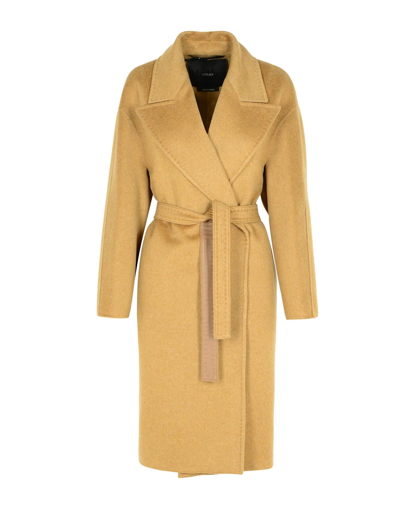 Max Mara 'valle' Green Cashmere Coat - Brown