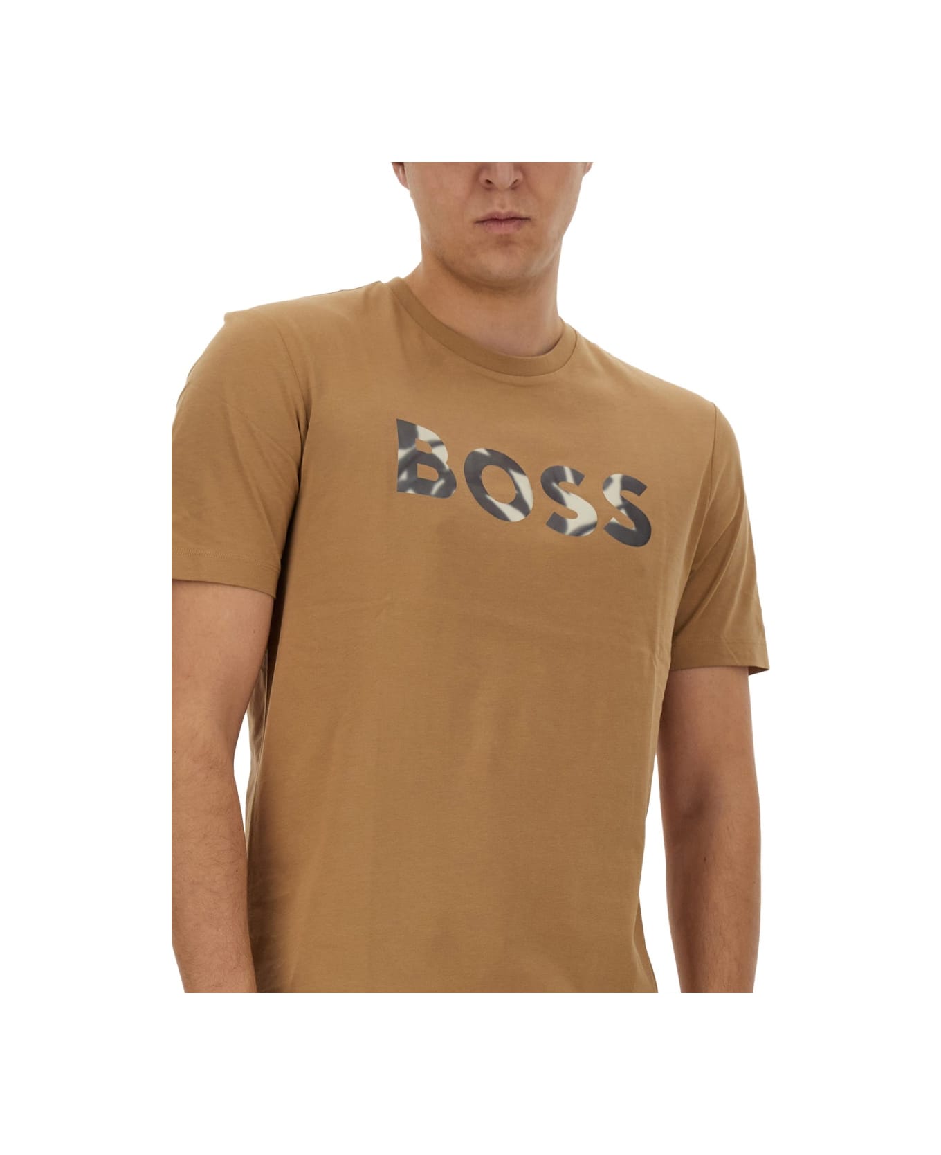 Hugo Boss T-shirt With Logo - BEIGE シャツ