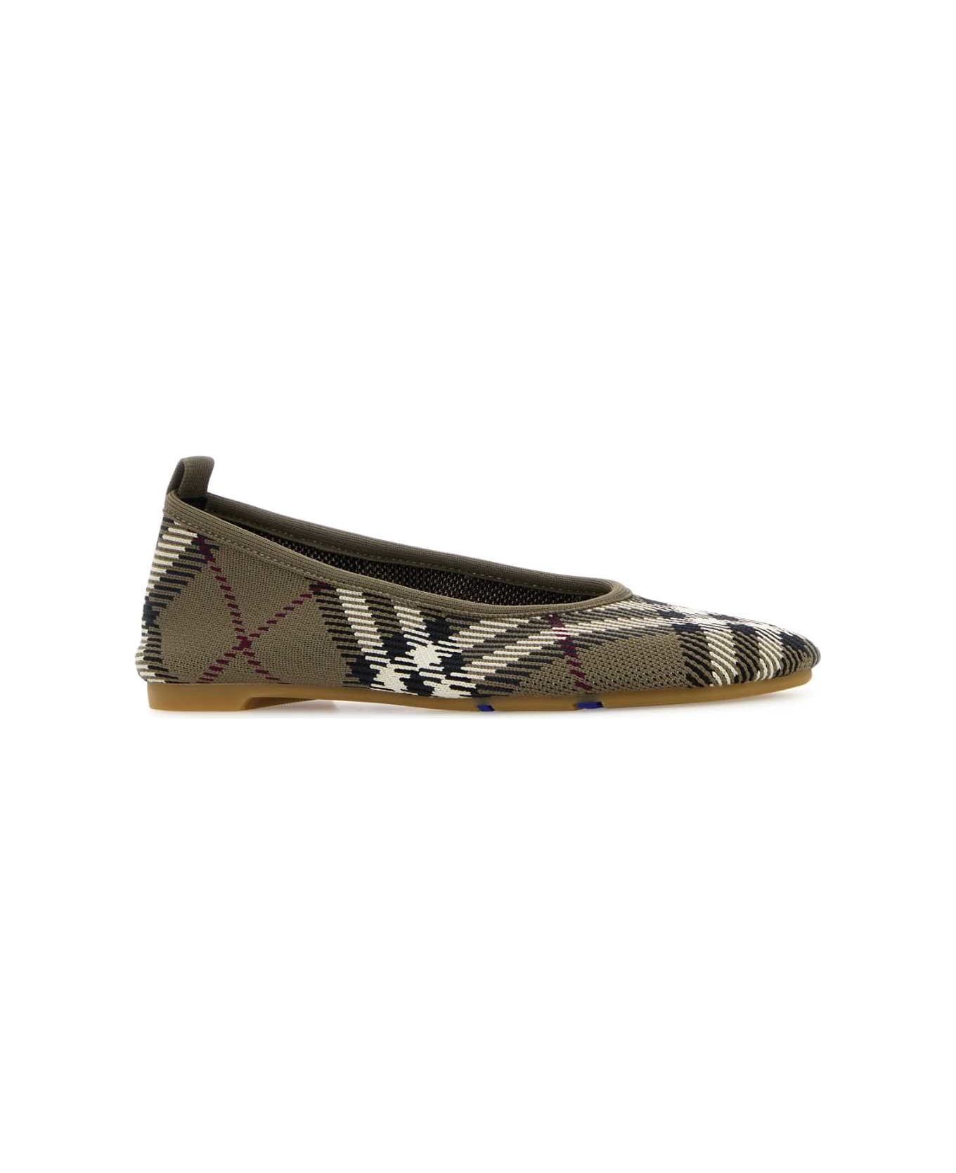 Burberry Embroidered Canvas Ballerinas - BRUSHIPCHECK