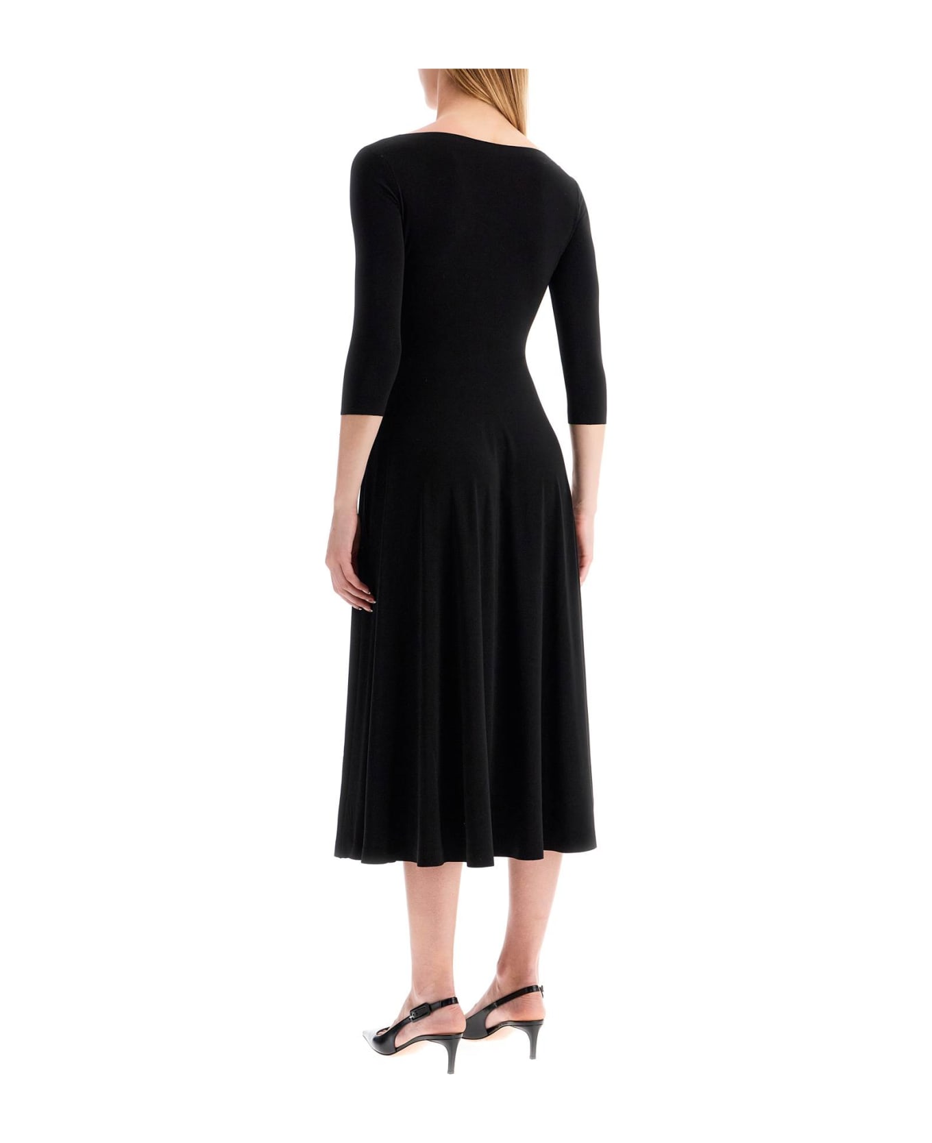 Norma Kamali Reversible V-neck Dress - BLACK (Black)