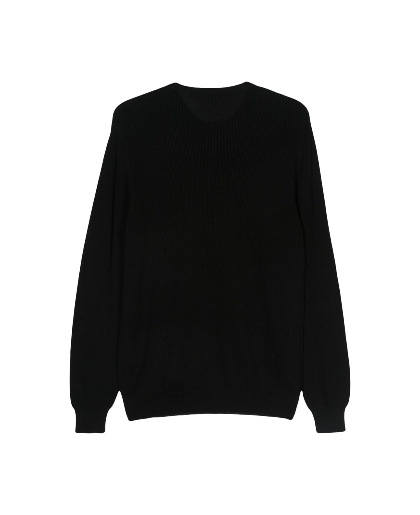 Nuur Long Sleeves Crew Neck Ribbed Sweater - Black