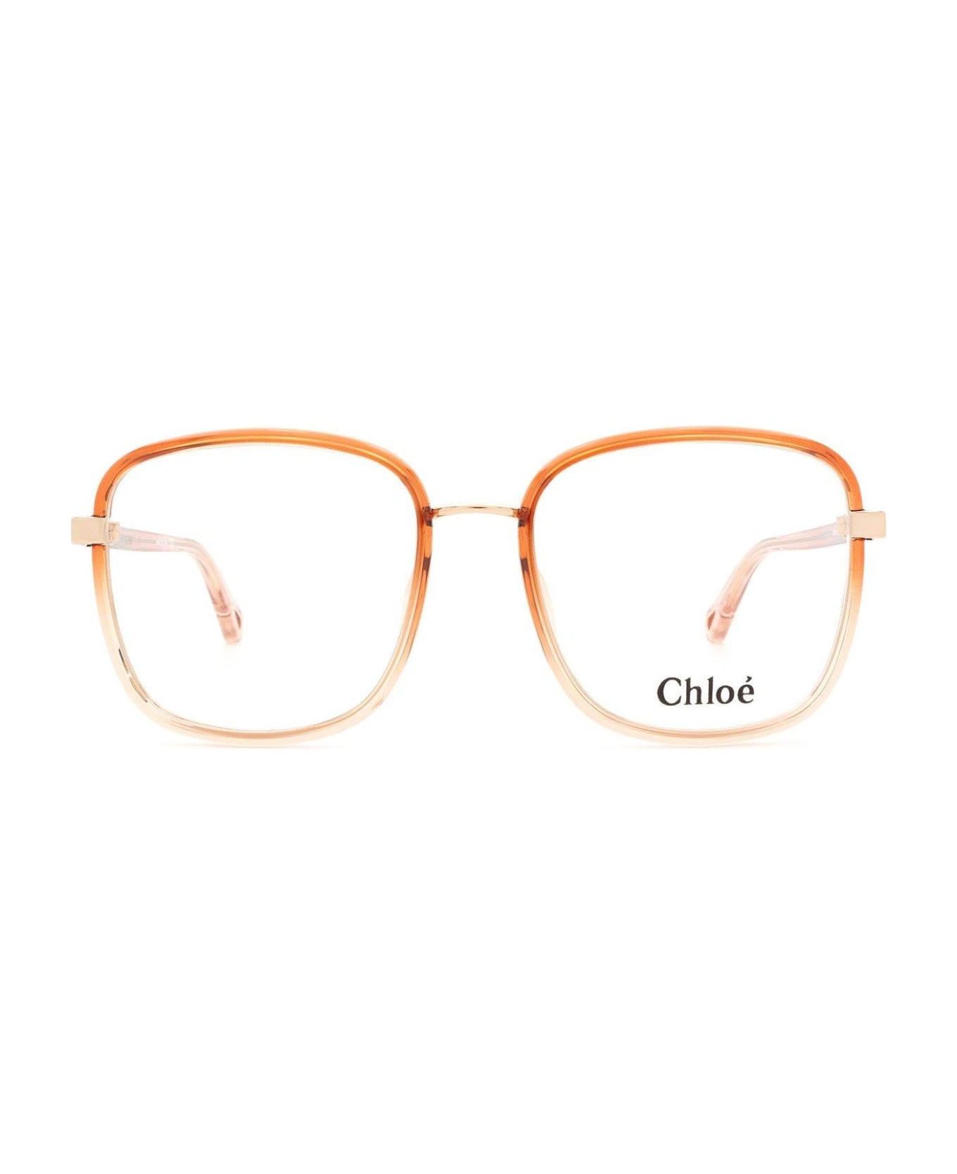 Chloé Eyewear Square Frame Glasses - 001 orange orange transpa