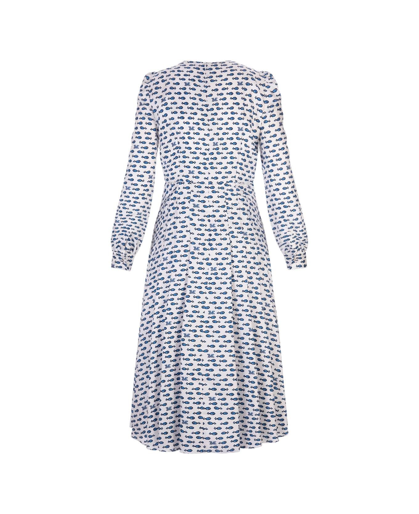 Max Mara White And Blue Pareo Midi Dress | italist