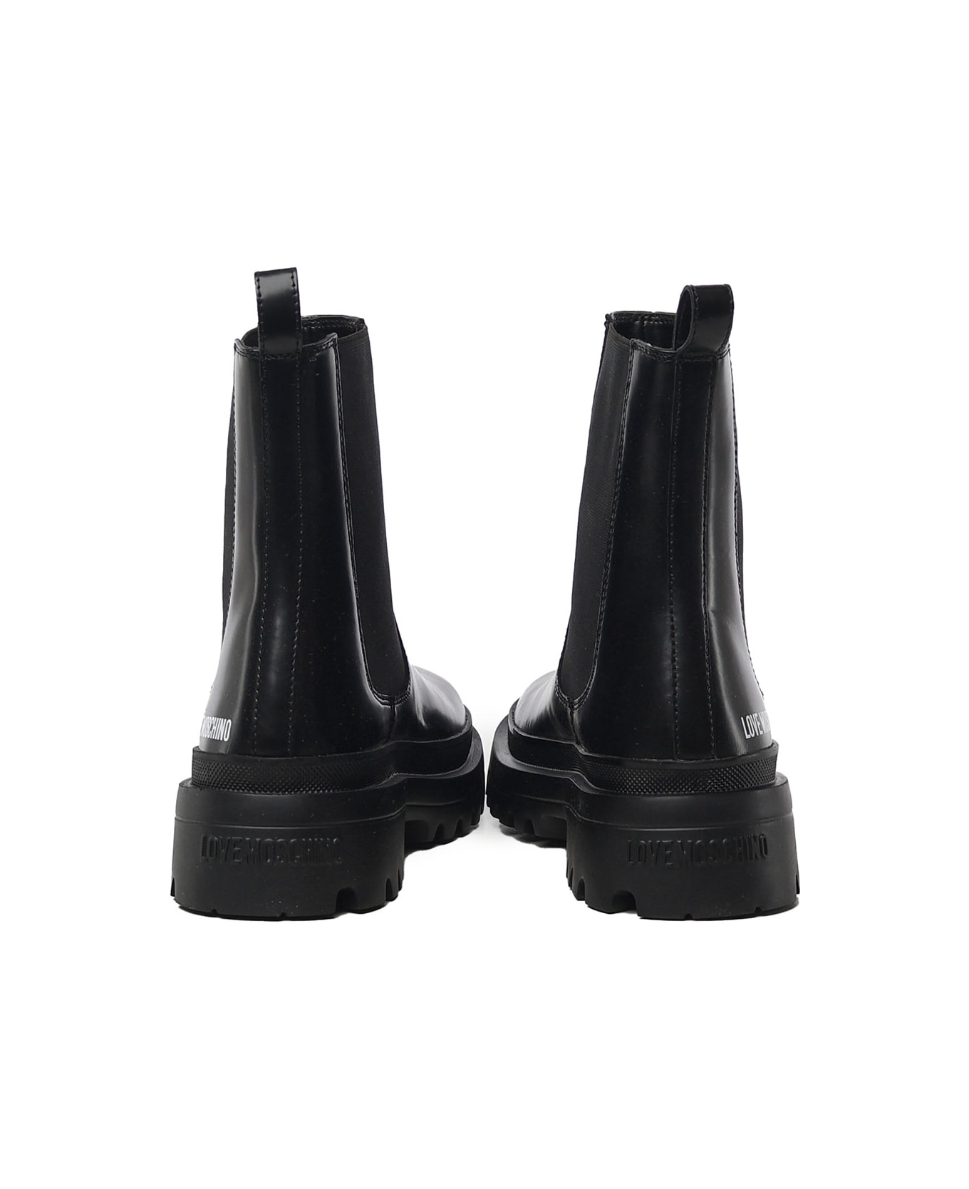 Love Moschino Calf And Lycra Ankle Boots - Black