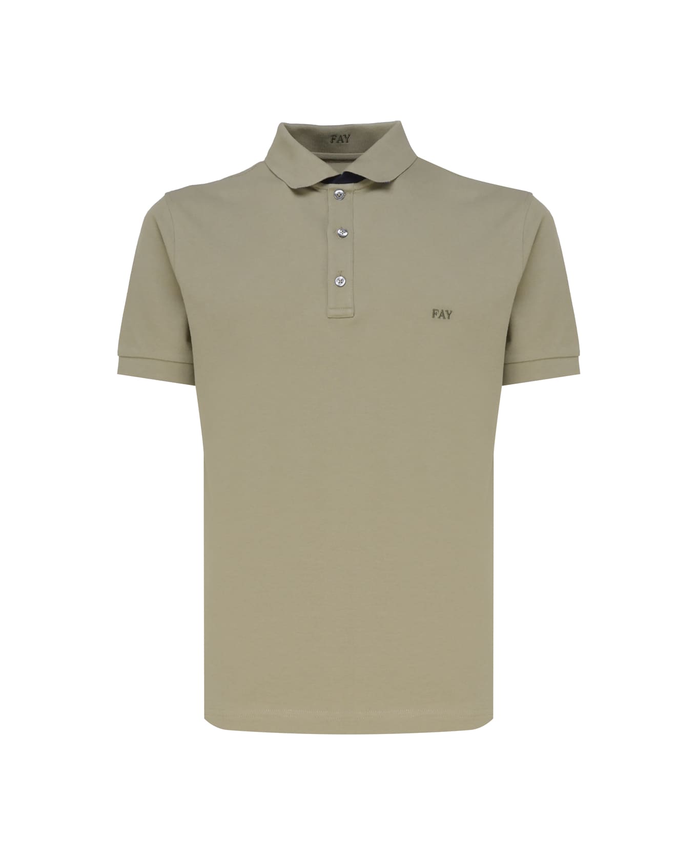 Fay Polo T-shirt In Cotton - Absinthe