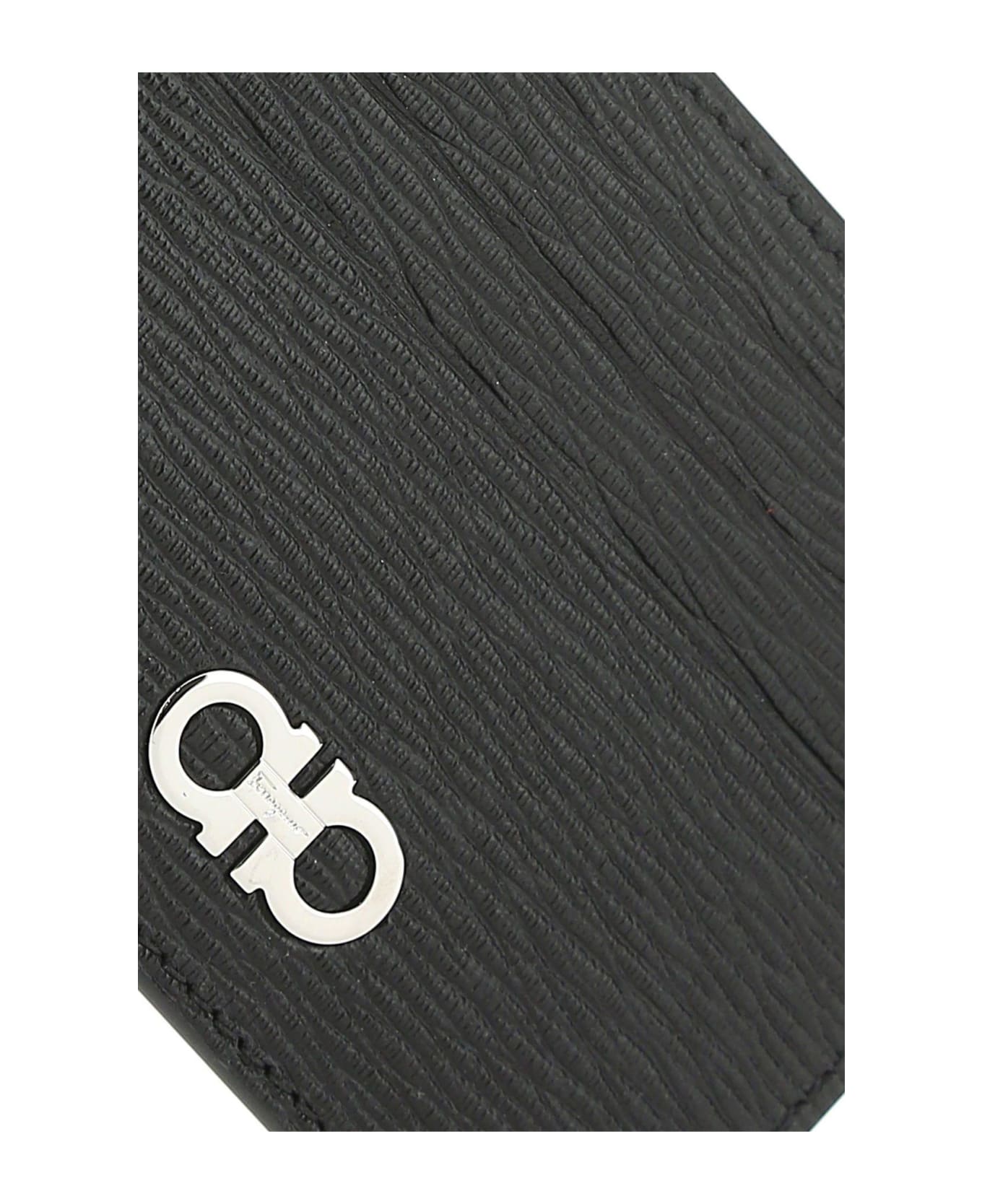 Ferragamo Two-tone Leather Card Holder - Nero/red