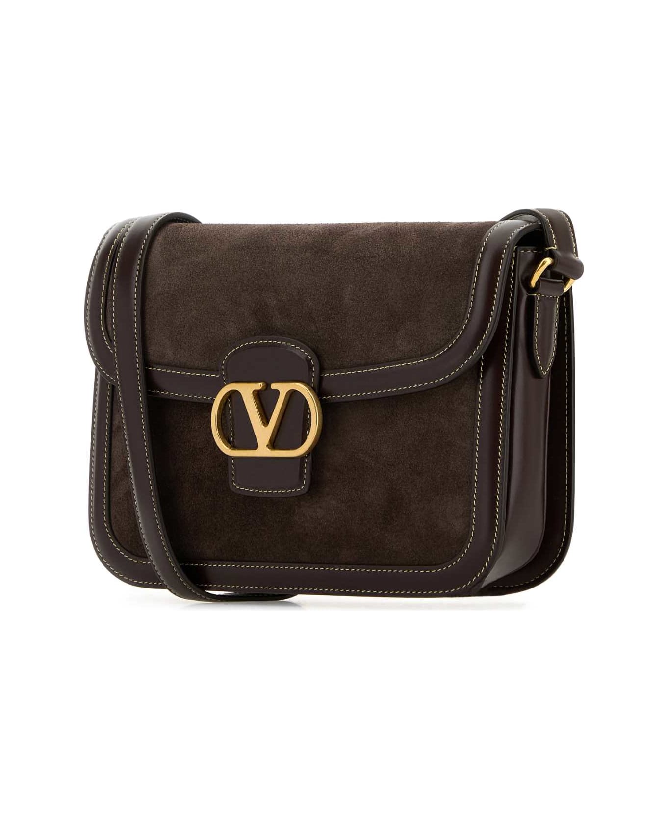 Valentino Garavani Brown Suede And Leather 9to5 Shoulder Bag - TESTADIMOROOAKBROWN