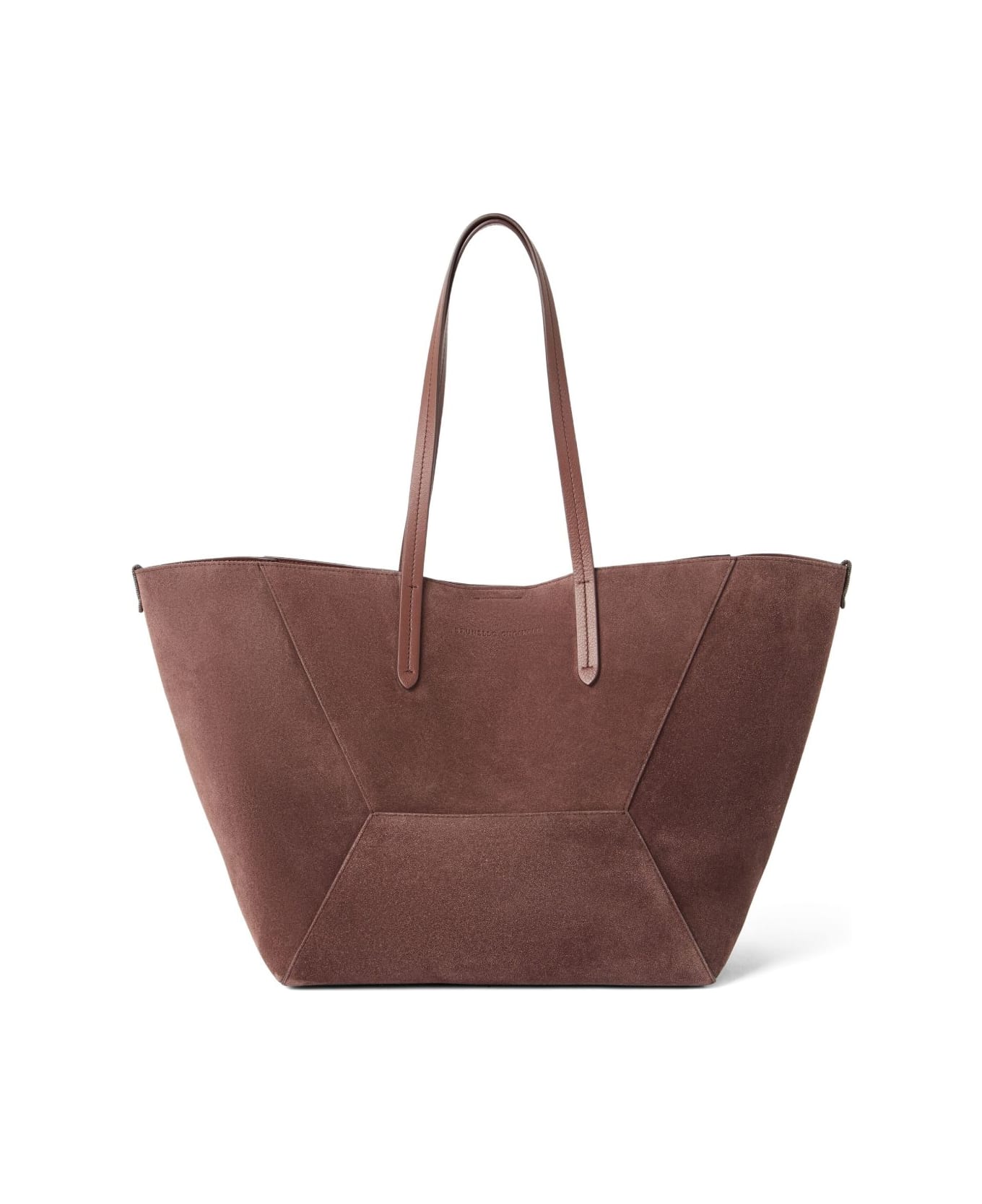 Brunello Cucinelli Suede Leather Shopping Bag - Bordeaux