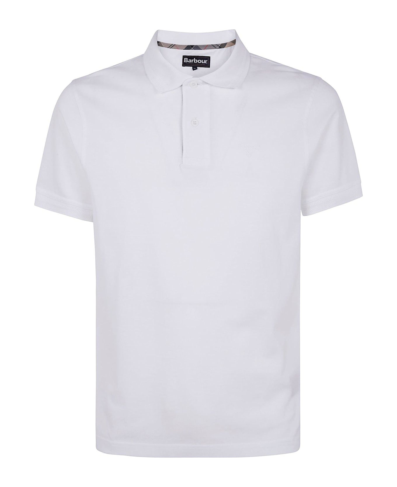 Barbour Premium Tartan Pique Polo Shirt - White