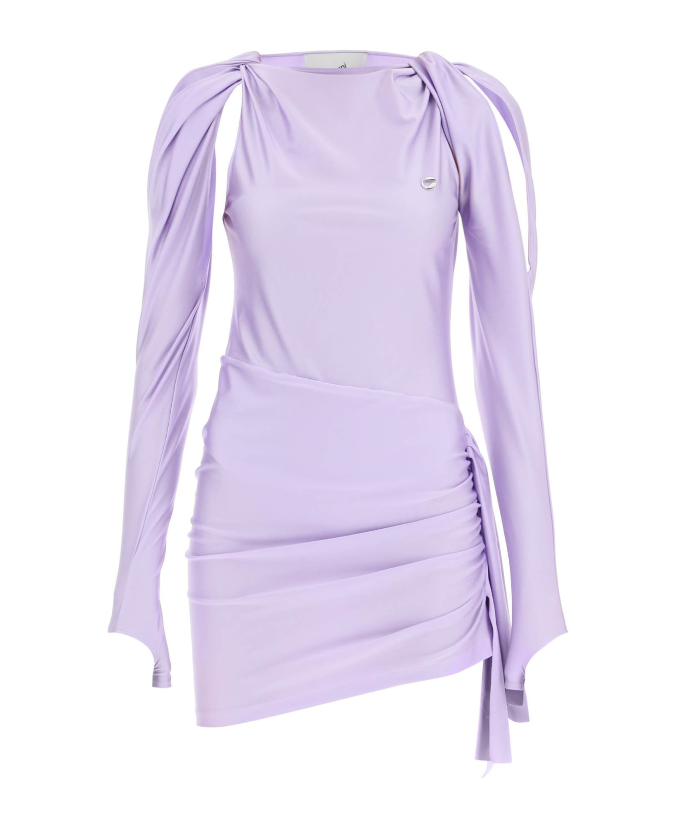 Coperni Draped Mini Dress With Cut-out Details - Purple