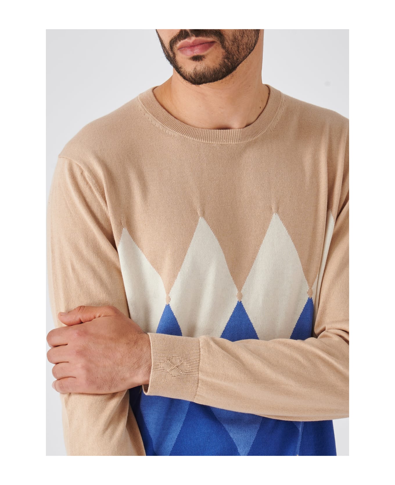 Ballantyne R Neck Pullover Sweater - BEIGE