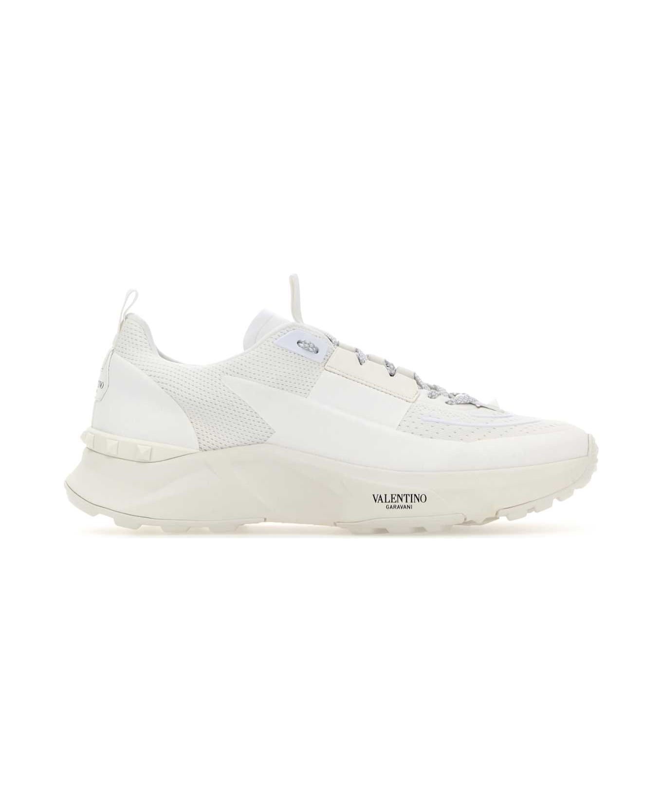 Valentino Garavani White Fabric And Mesh True Act Sneakers - BIANCOBIANCOBIANCOBIANCO