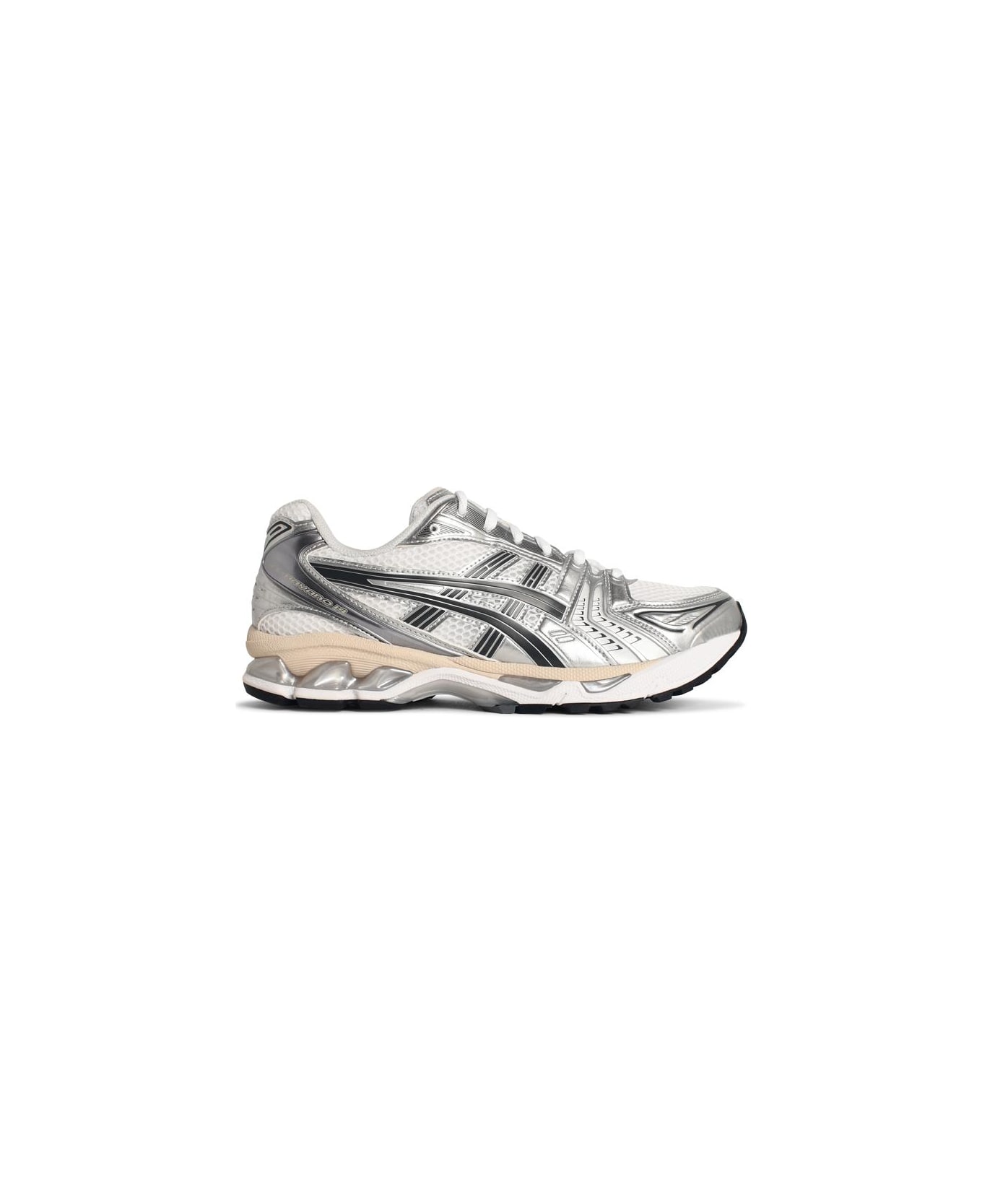 Asics 'gel-kayano 14' Sneakers In White And Silver Technical Fabric Blend - White