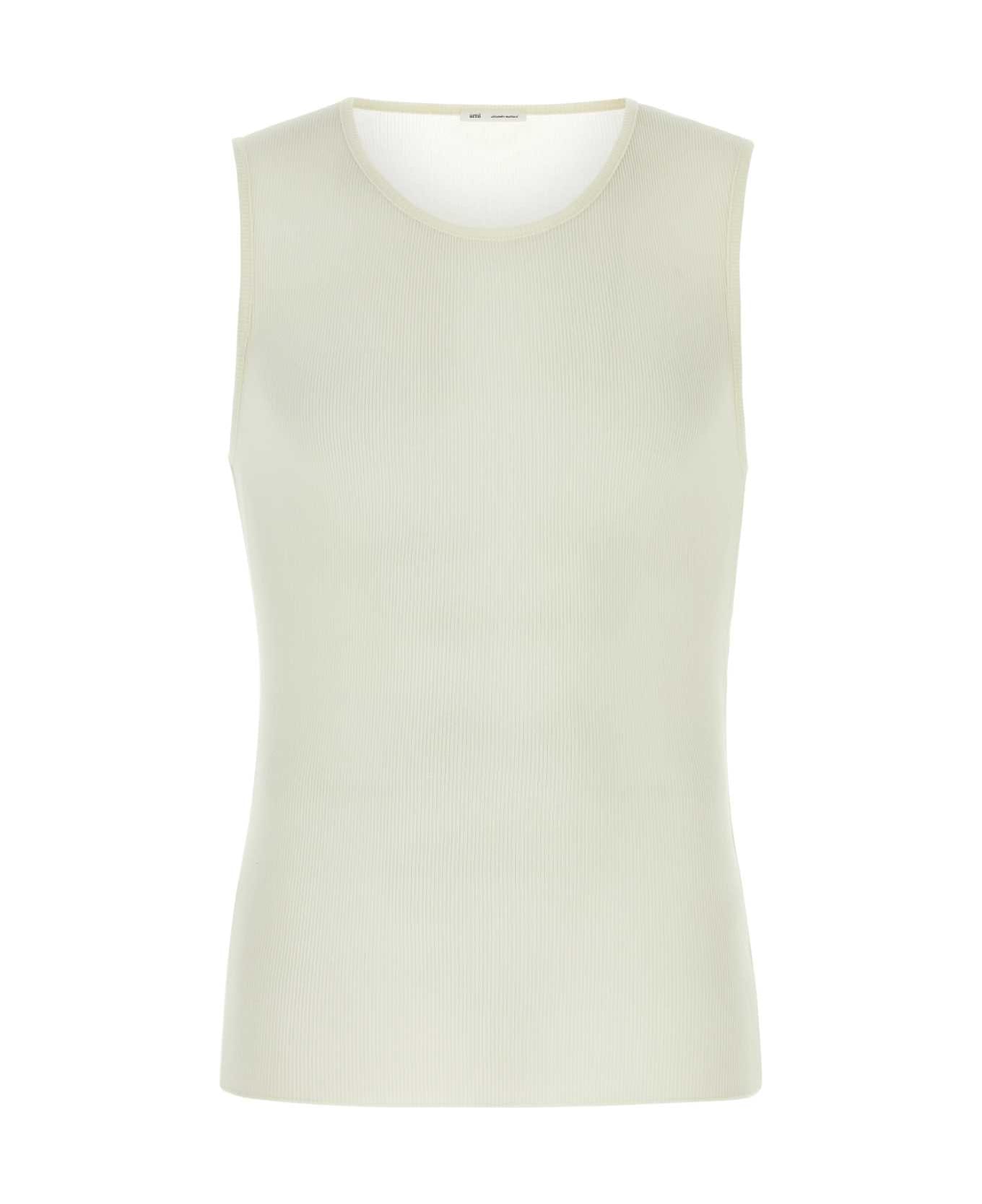 Ami Alexandre Mattiussi Ivory Viscose Blend Tank Top - IVORY