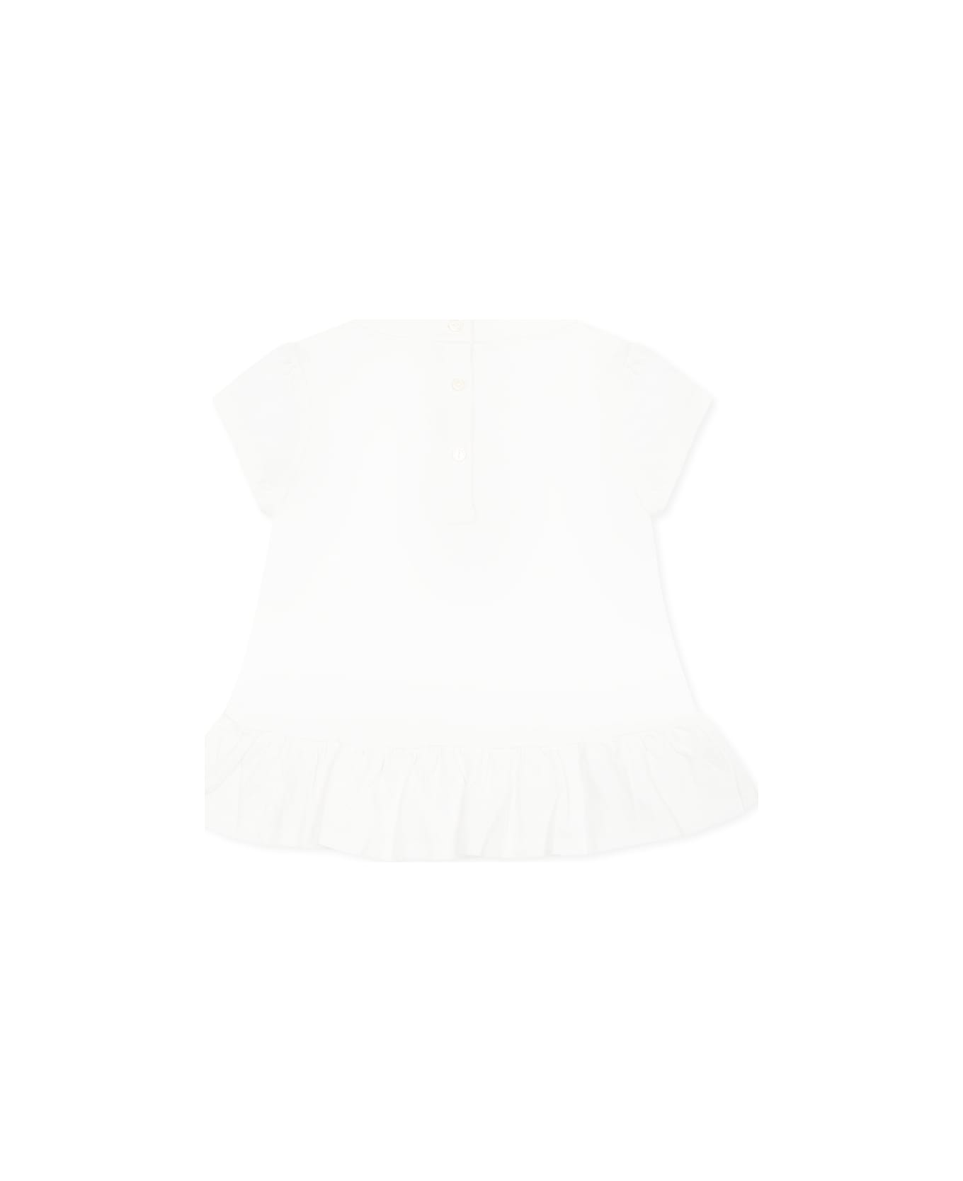 Ralph Lauren White T-shirt For Baby Girl With Polo Bear - White