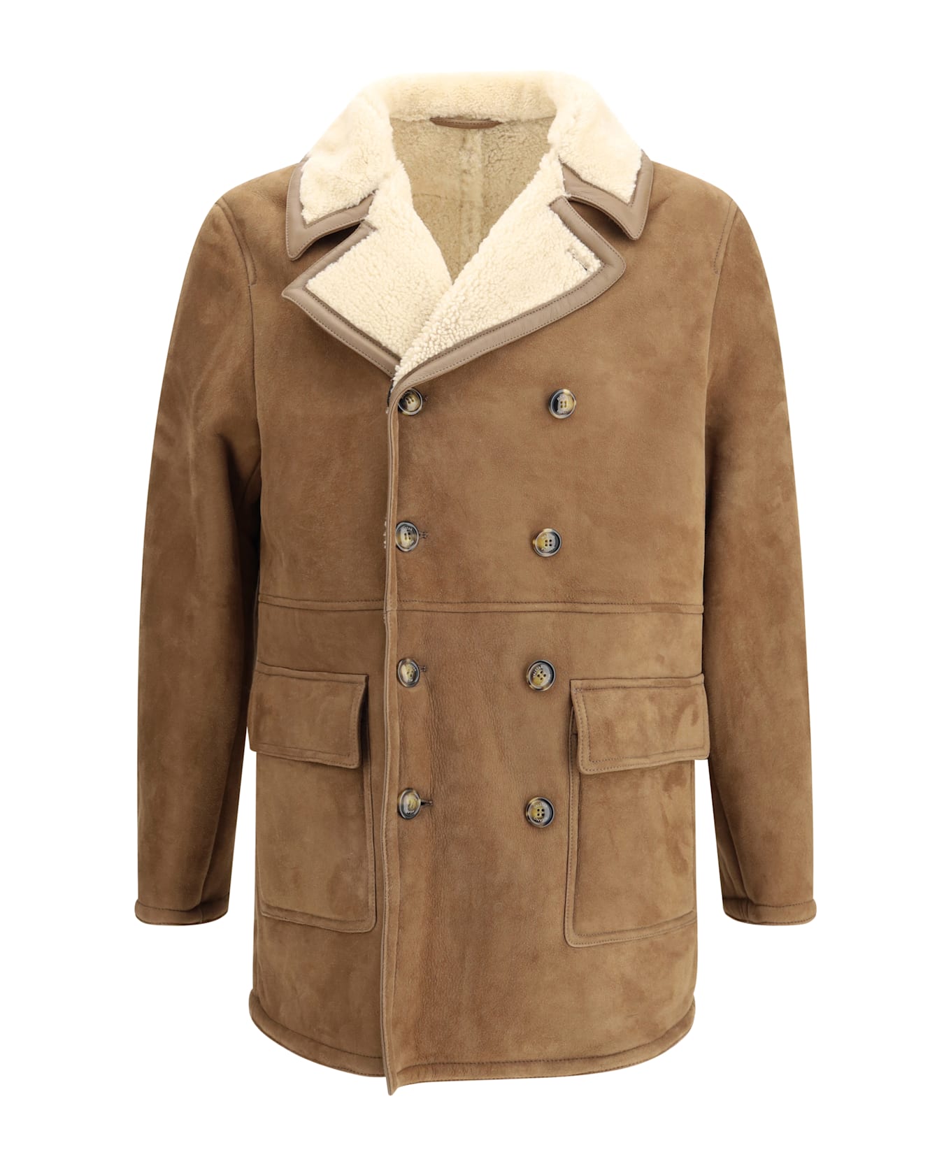 Valstar Benjamin Double-breasted Shearling Peacoat