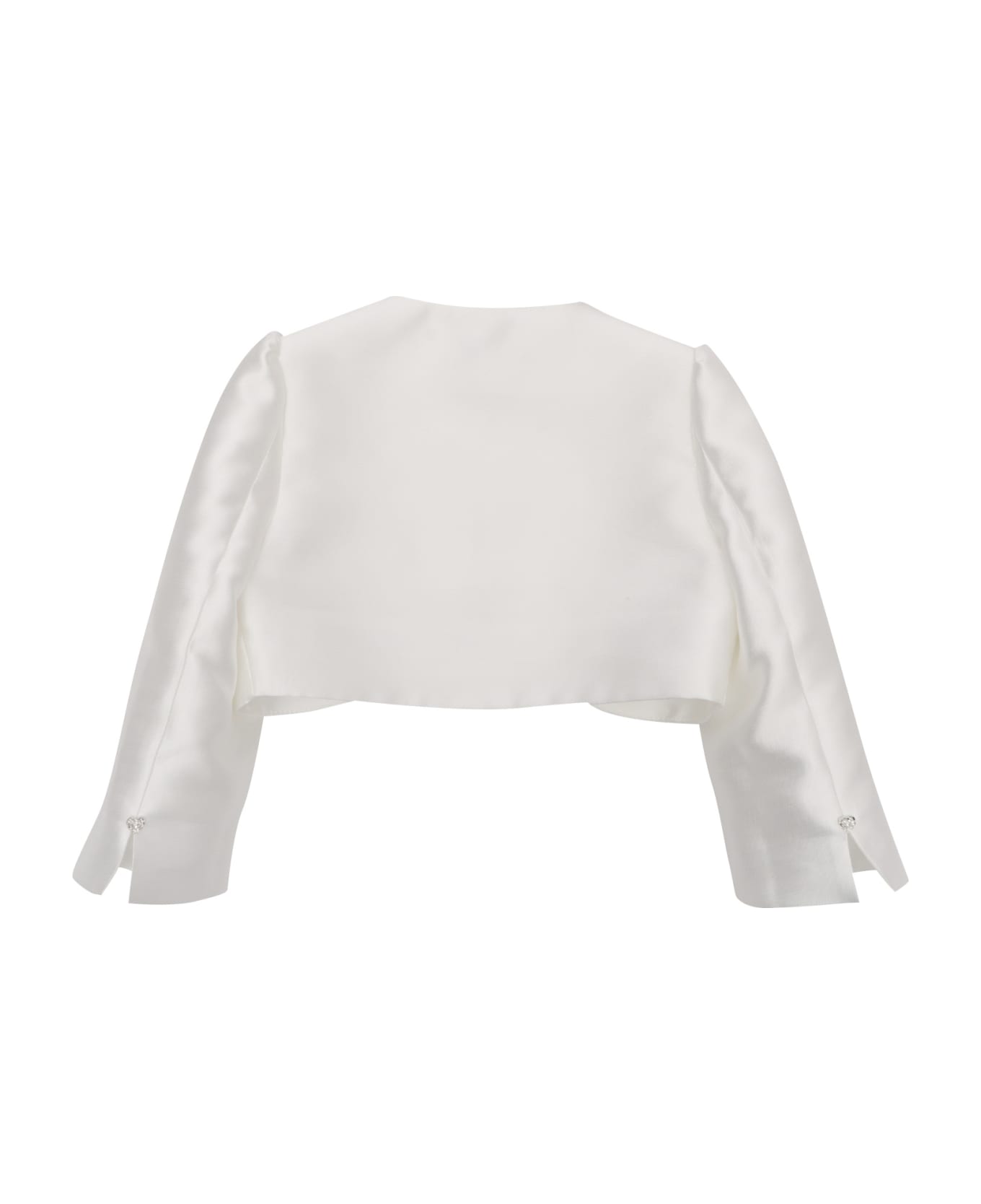 Monnalisa Elegant Girl's Jacket - WHITE コート＆ジャケット