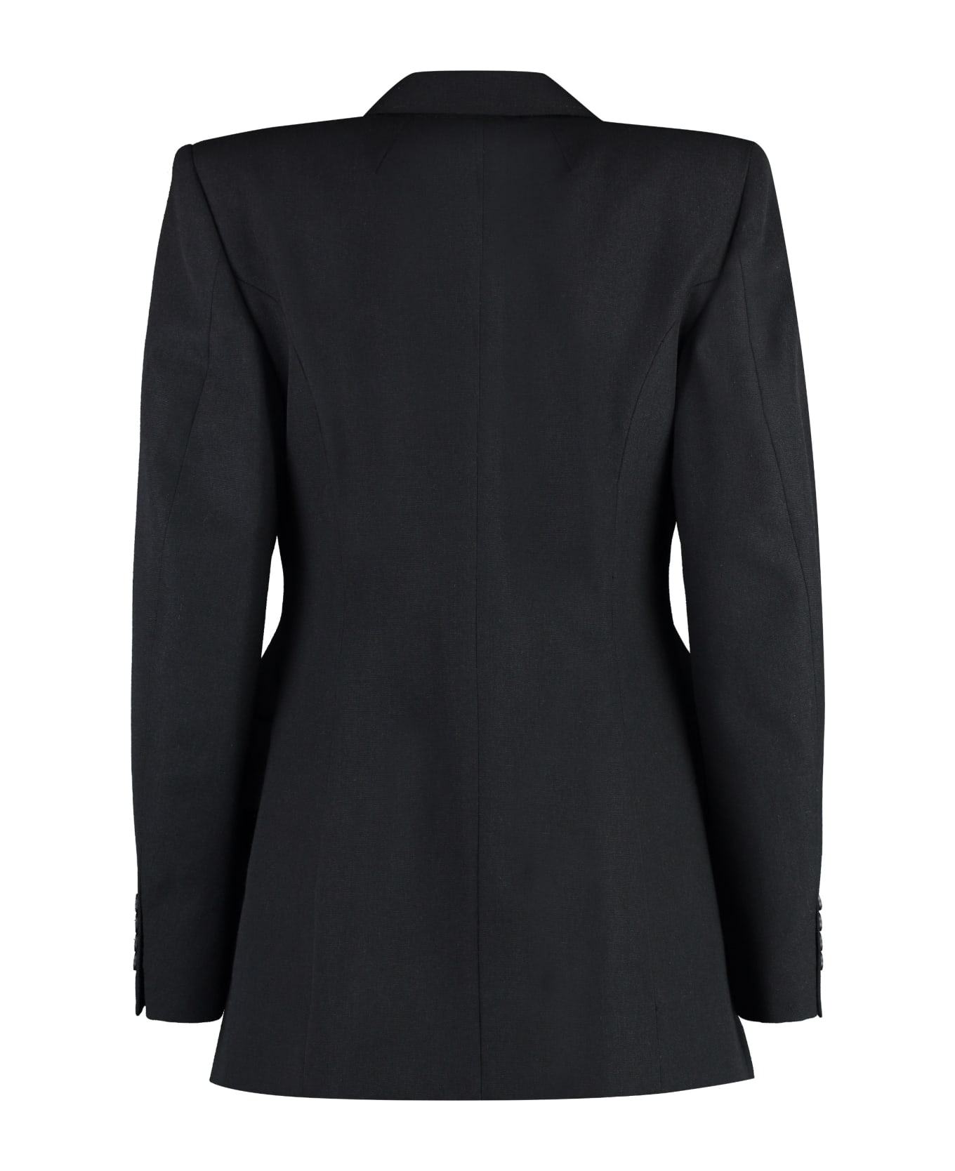 Balenciaga Double-breasted Wool Blazer - black
