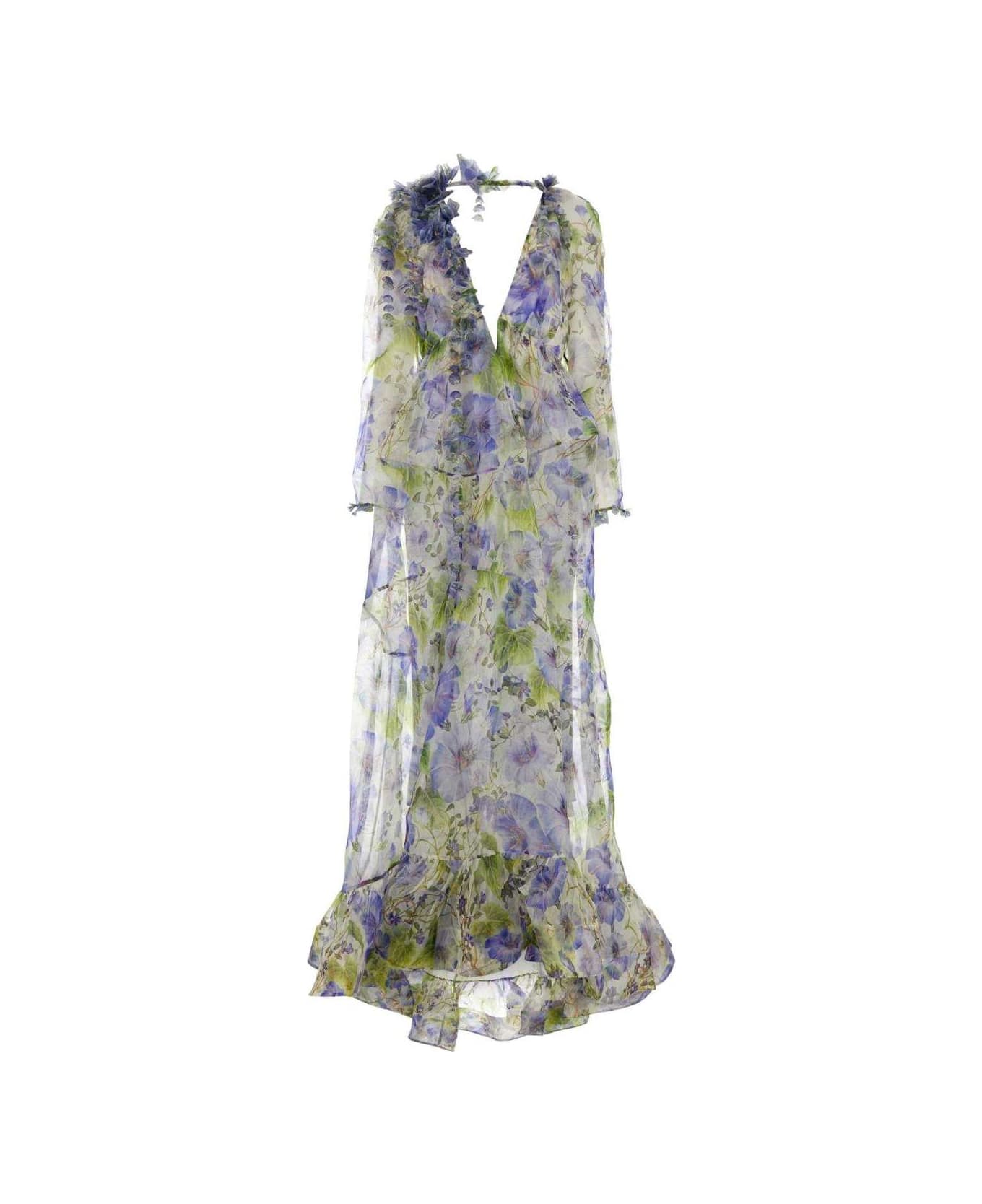 Zimmermann Natural Flower Midi Dress - Blue Floral ワンピース＆ドレス