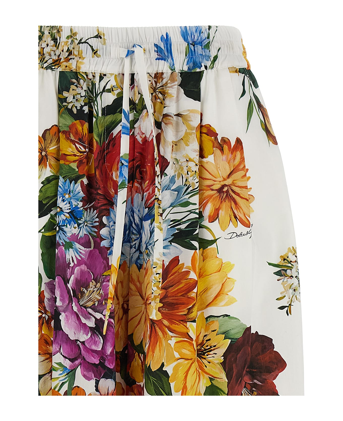 Dolce 
Gabbana Floral Bouquet Printed Pants - White